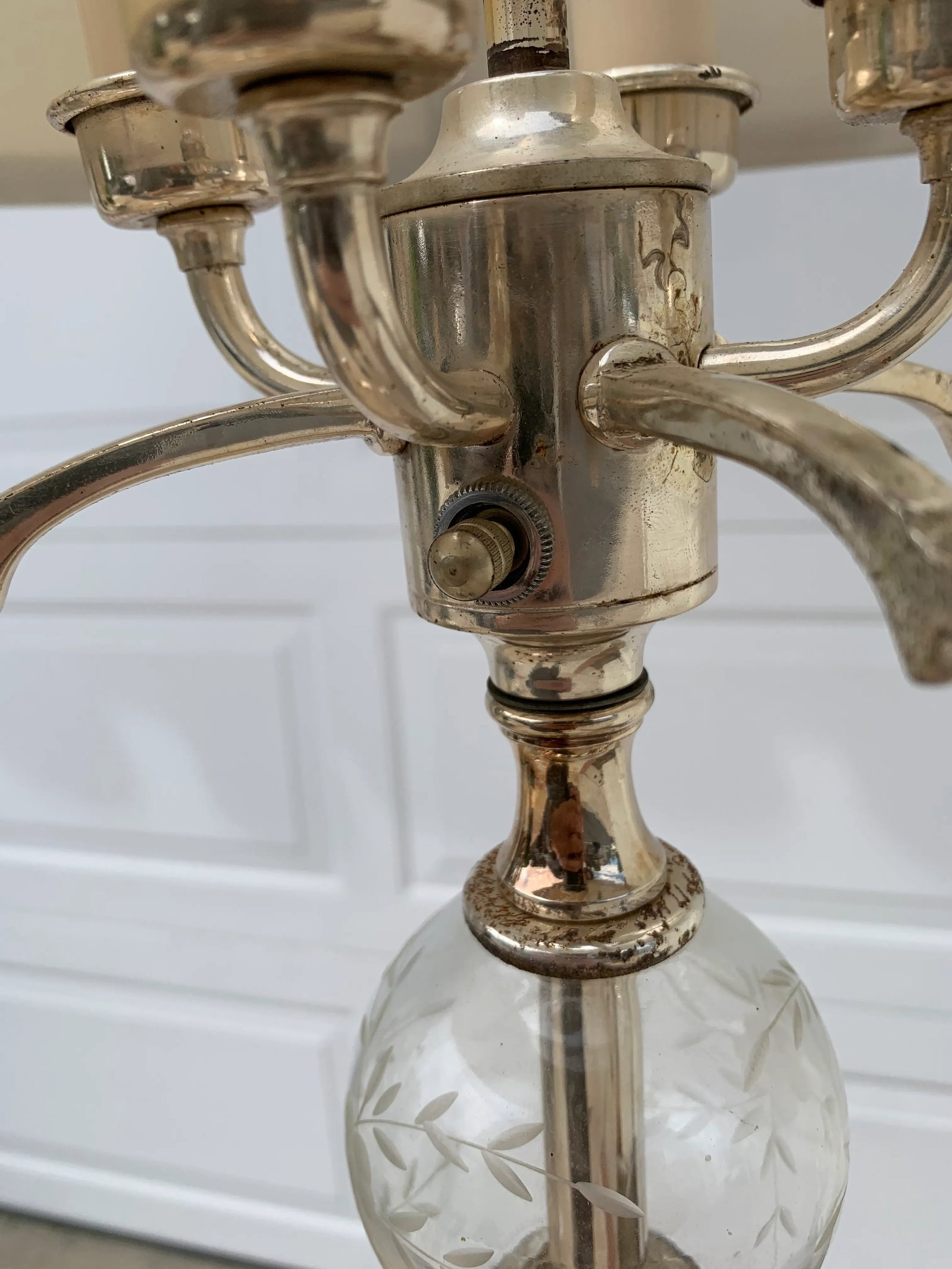 Vintage Mid-Century Silver Floor Lamps - a Pair - 6