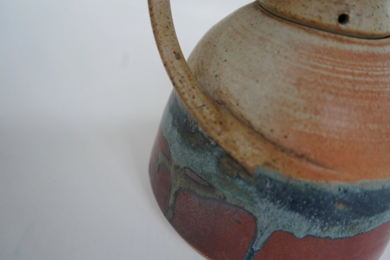 1980s Signed Art Pottery Teapot With Lid - 12