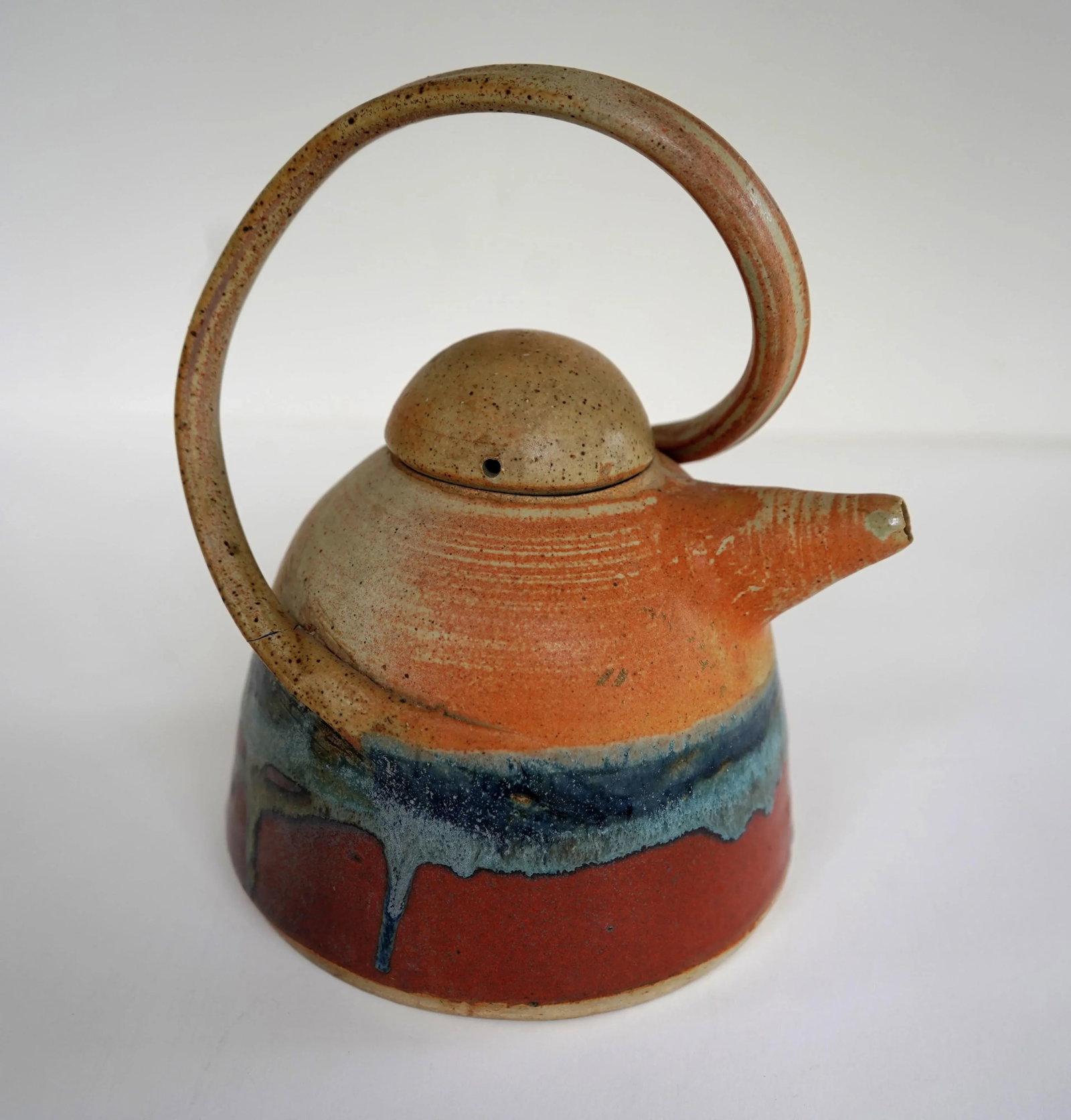 1980s Signed Art Pottery Teapot With Lid - 13