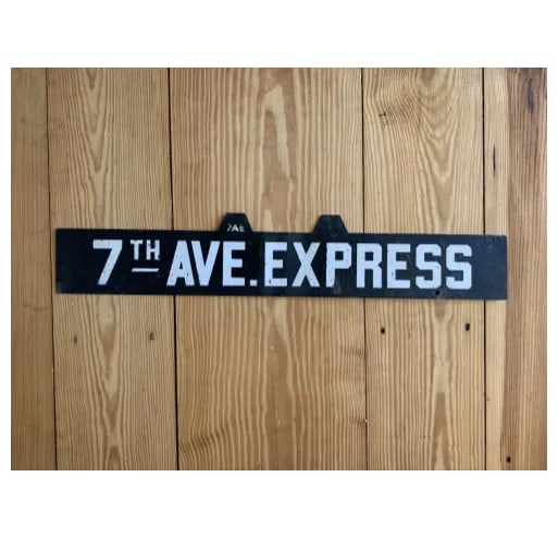 Vintage New York City Subway Car Metal Sign - 7