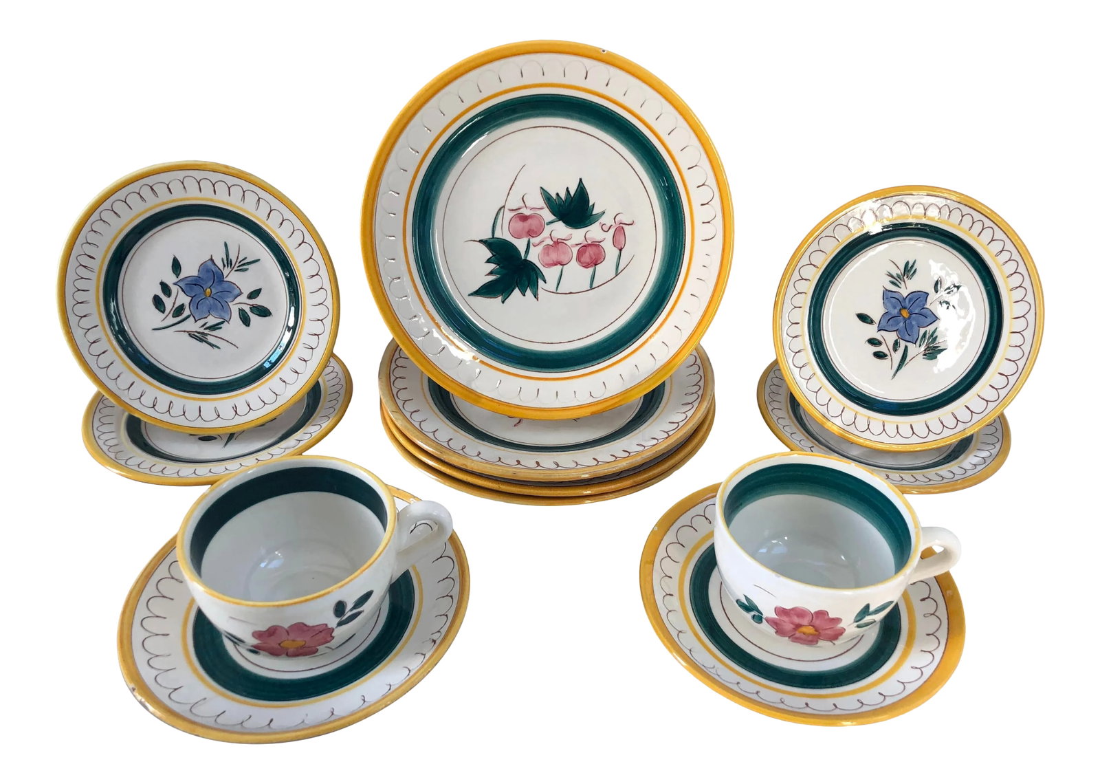 Vintage Midcentury Stangl Pottery Garden Flower Dinner Plates - Set of 12 (1 of 13)