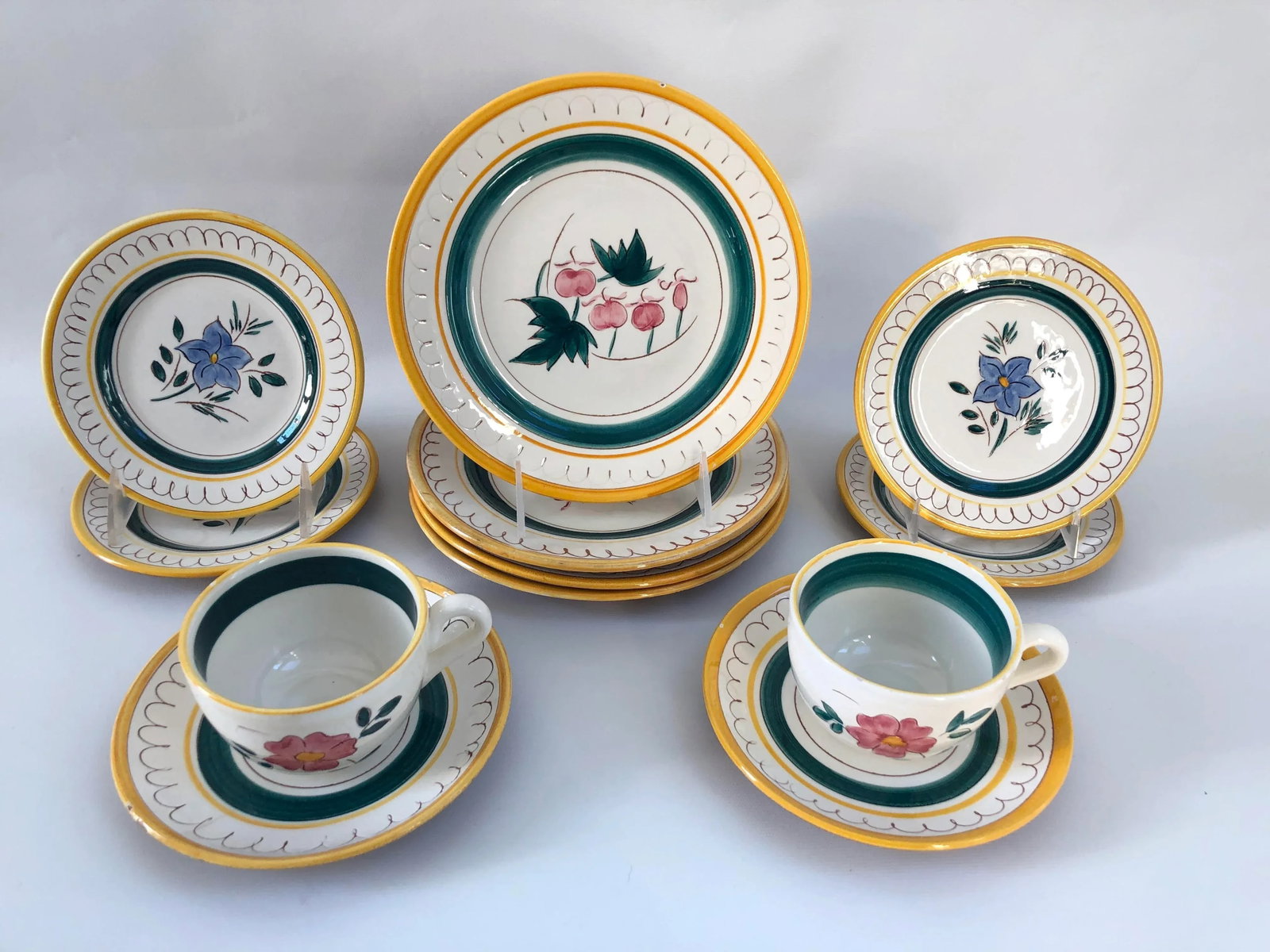 Vintage Midcentury Stangl Pottery Garden Flower Dinner Plates - Set of 12 - 2