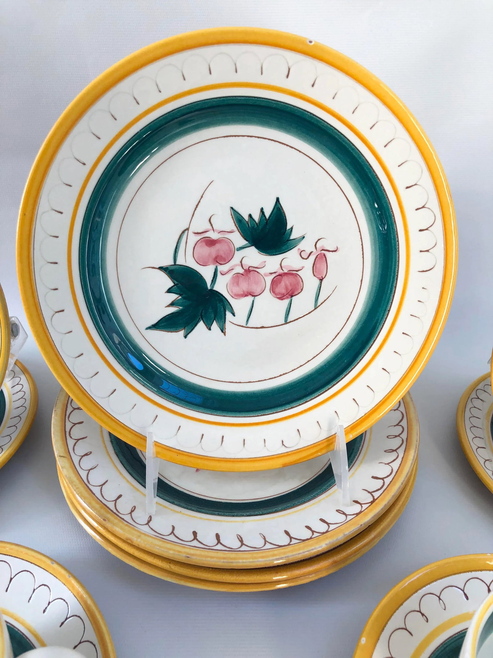 Vintage Midcentury Stangl Pottery Garden Flower Dinner Plates - Set of 12 - 5