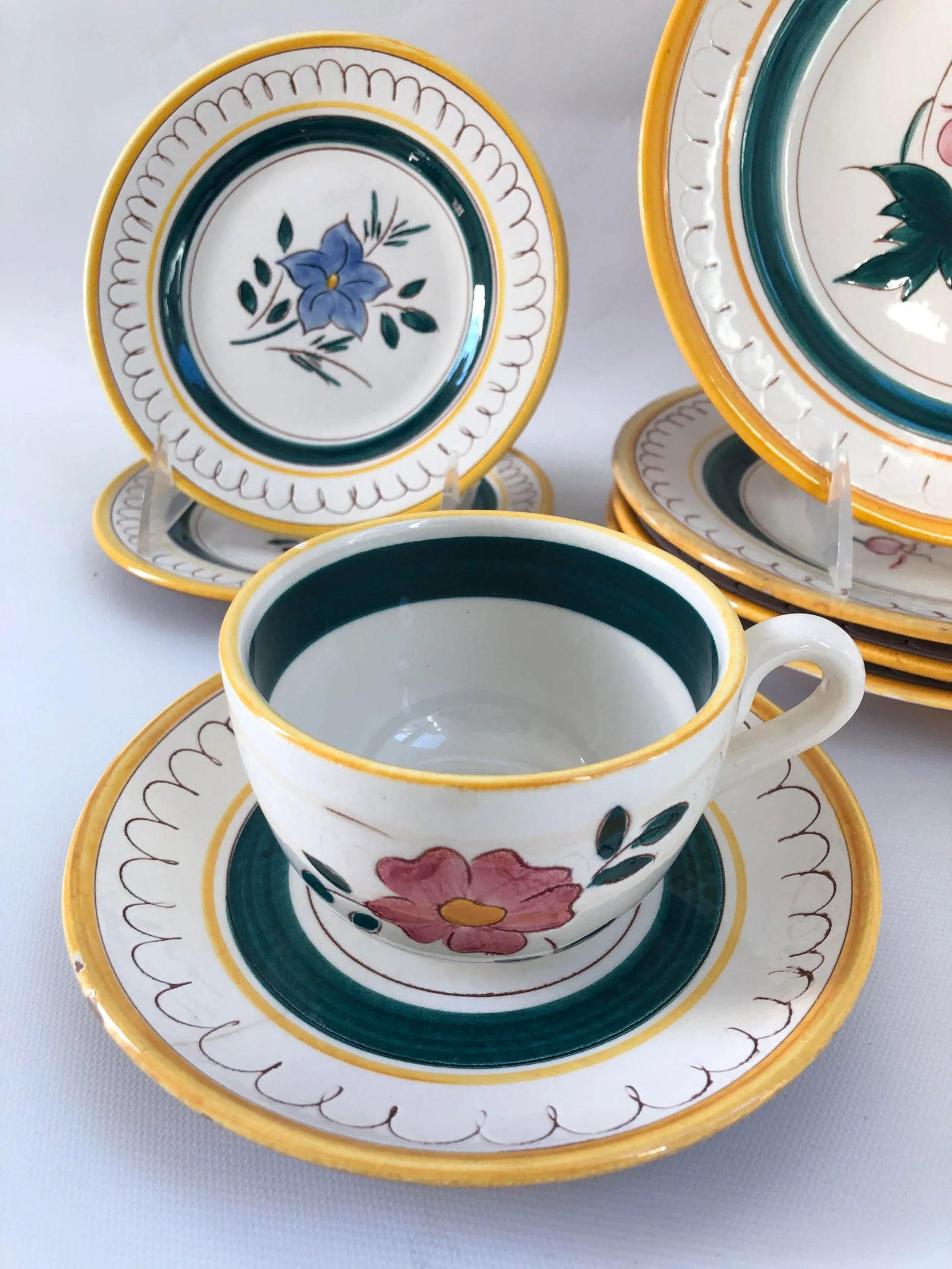 Vintage Midcentury Stangl Pottery Garden Flower Dinner Plates - Set of 12 - 6