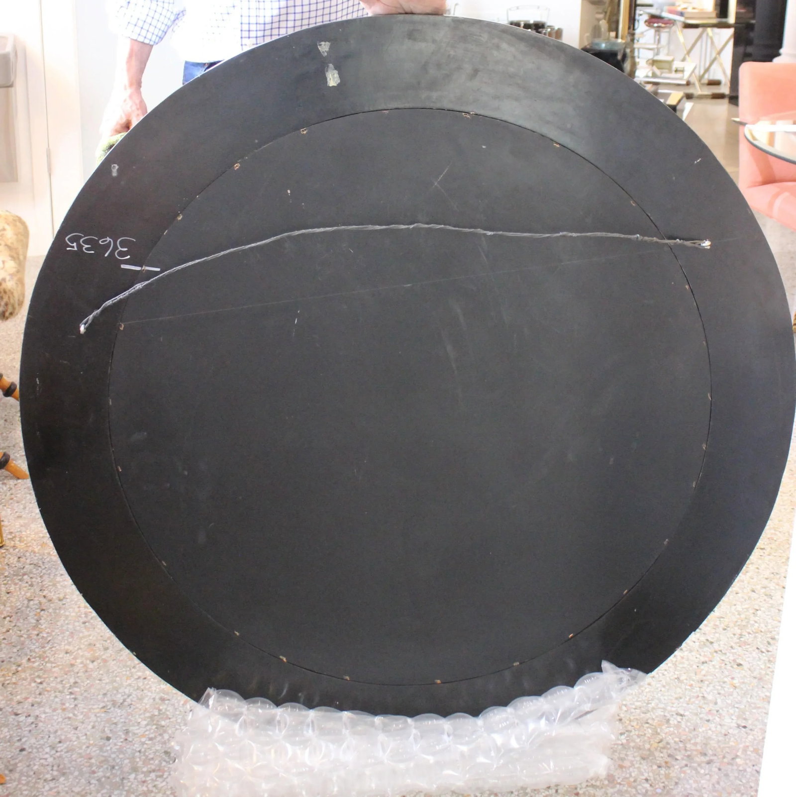 Greek Key Marble Wall Mirror 45"diam Maitland-Smith - 12