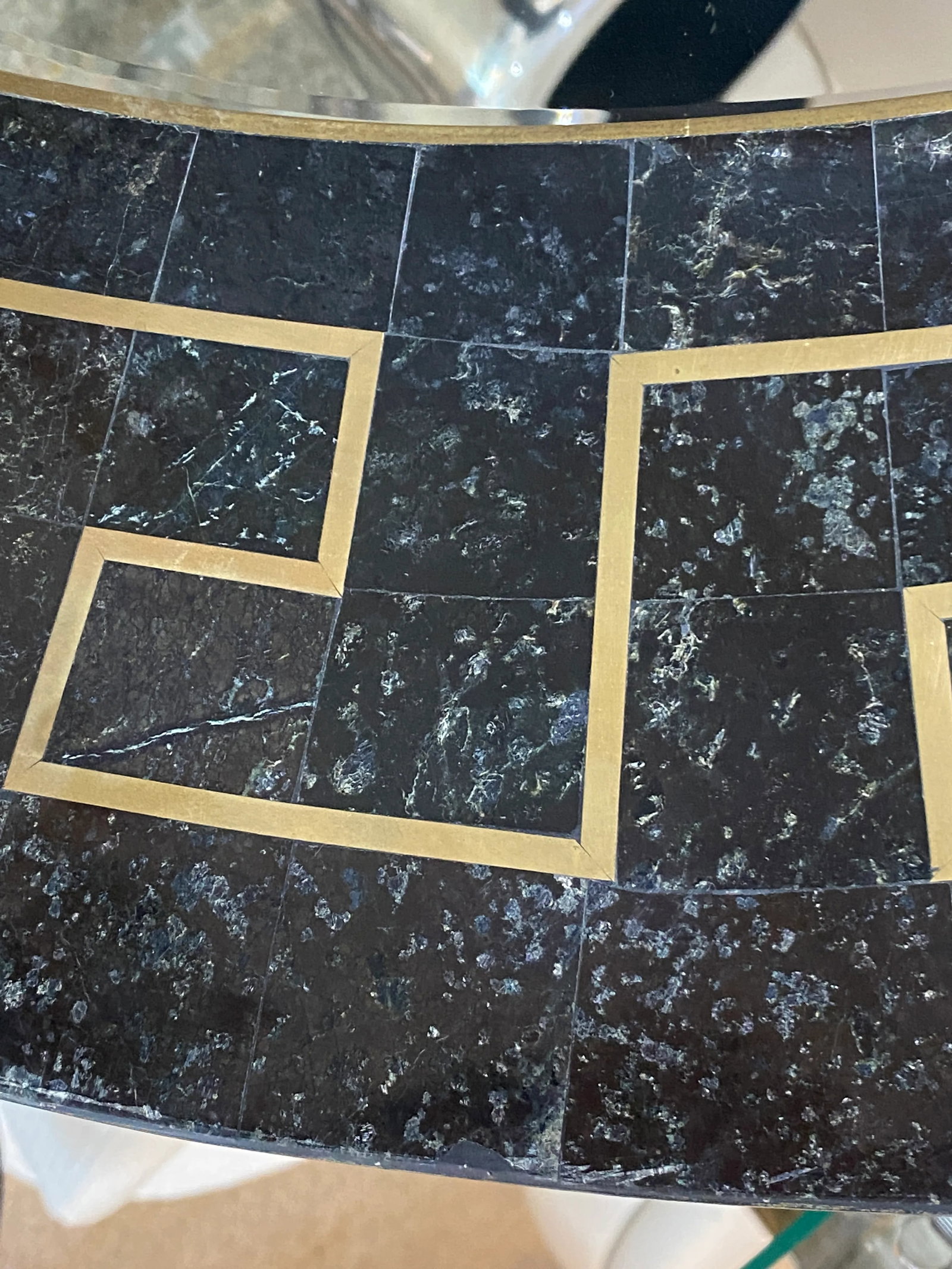 Greek Key Marble Wall Mirror 45"diam Maitland-Smith - 6