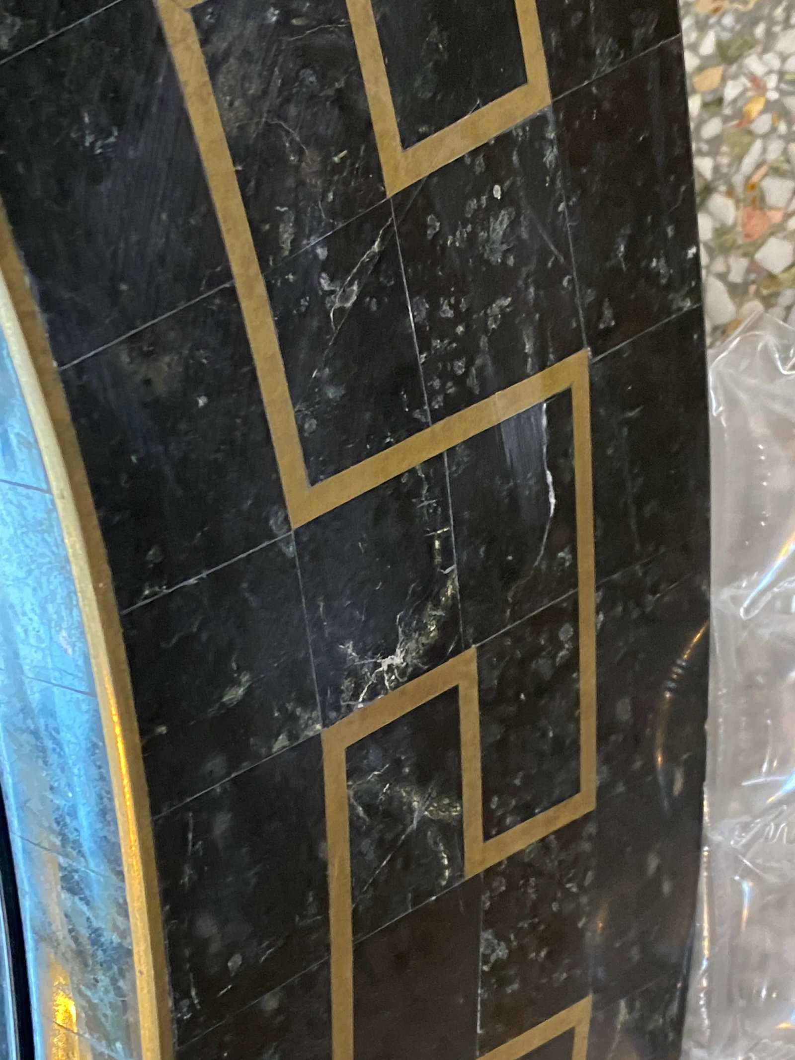 Greek Key Marble Wall Mirror 45"diam Maitland-Smith - 8