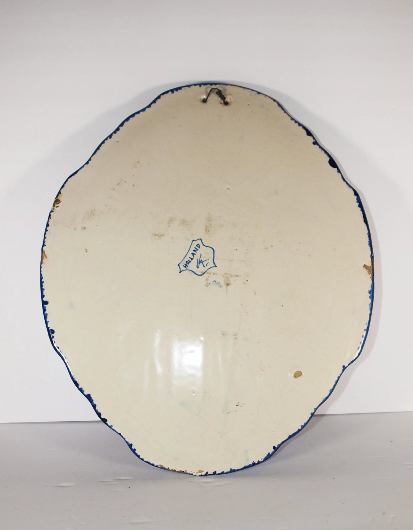Two Antique Dutch Royal Makkum Delft Blue & White Plaques W/ Dutch Fishing Vessels - 10