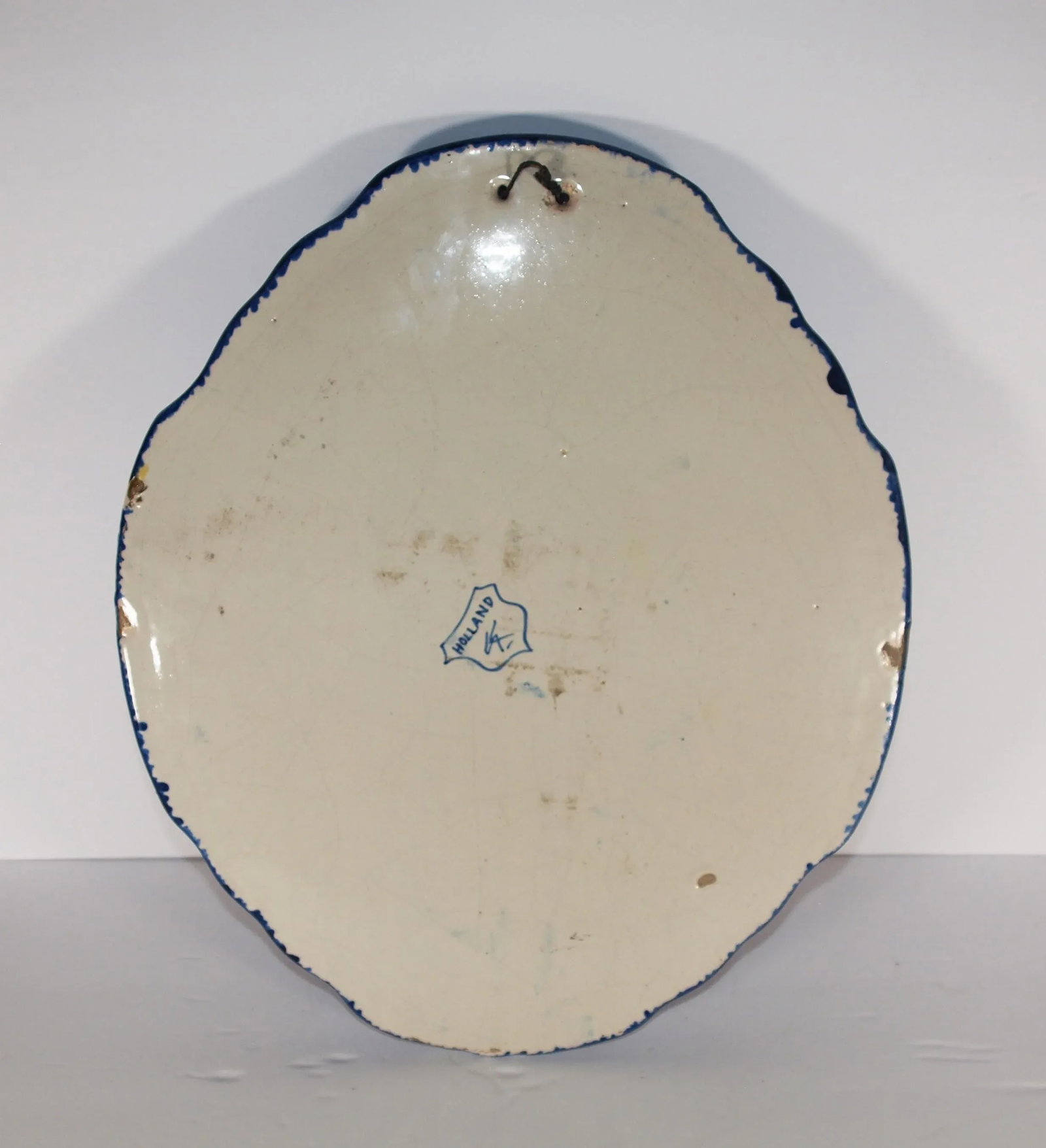 Two Antique Dutch Royal Makkum Delft Blue & White Plaques W/ Dutch Fishing Vessels - 4
