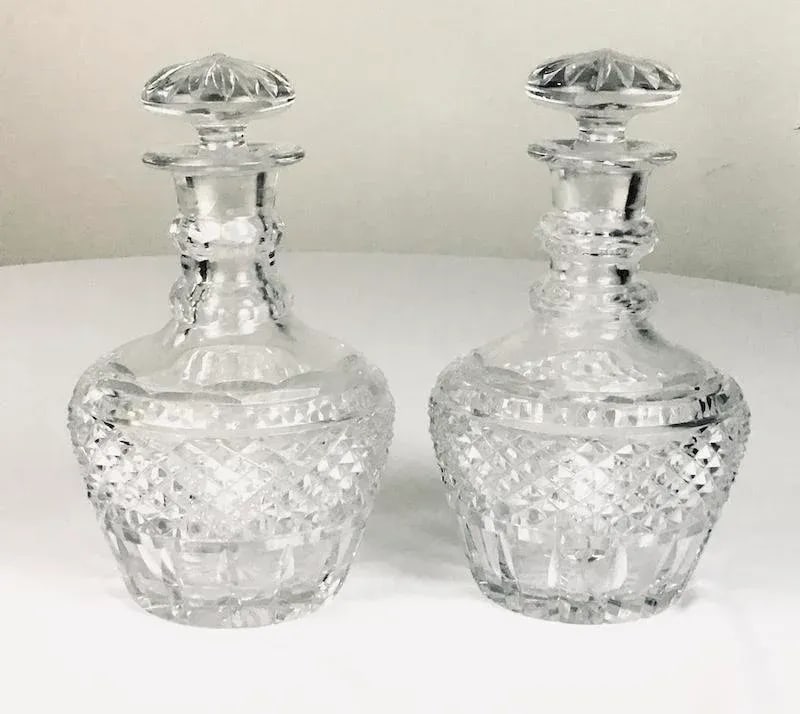 Georgian Cut Glass Decanters - Pair - 10