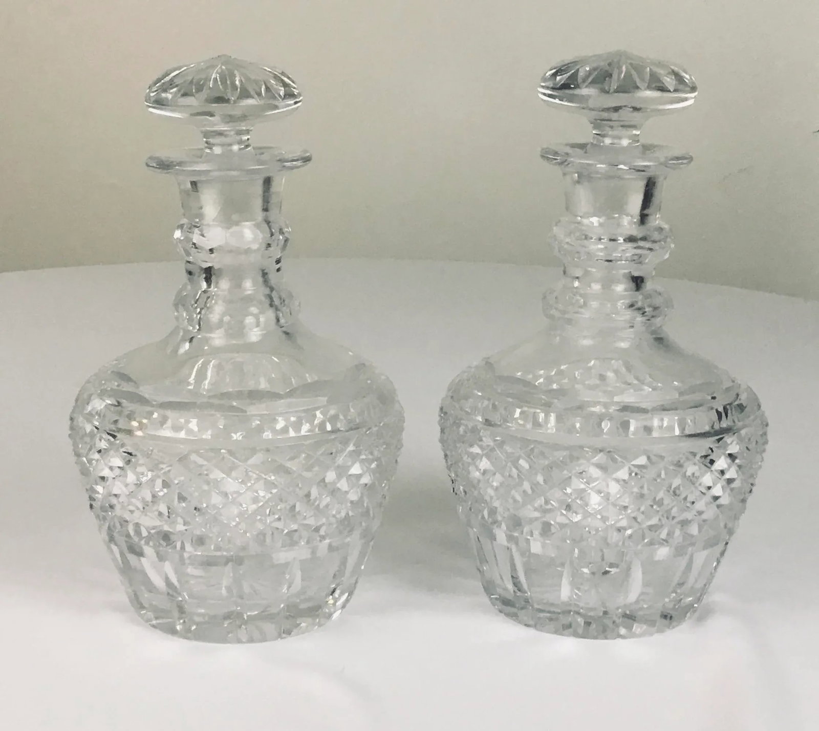 Georgian Cut Glass Decanters - Pair - 6