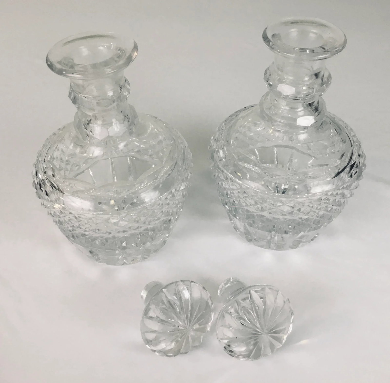 Georgian Cut Glass Decanters - Pair - 8