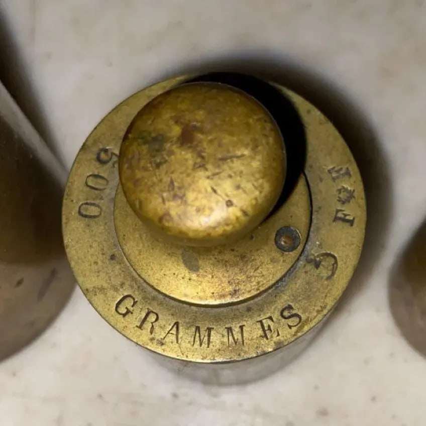 Late 19th Century Antique Solid Brass Scale Weights - Set of 7 - 4
