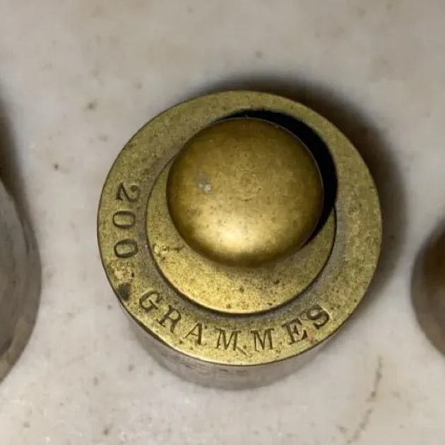 Late 19th Century Antique Solid Brass Scale Weights - Set of 7 - 5