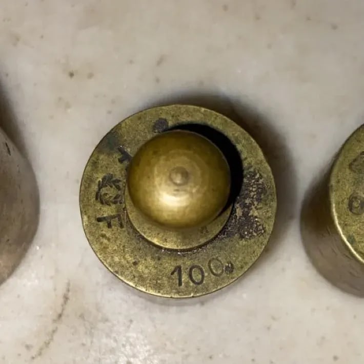 Late 19th Century Antique Solid Brass Scale Weights - Set of 7 - 6