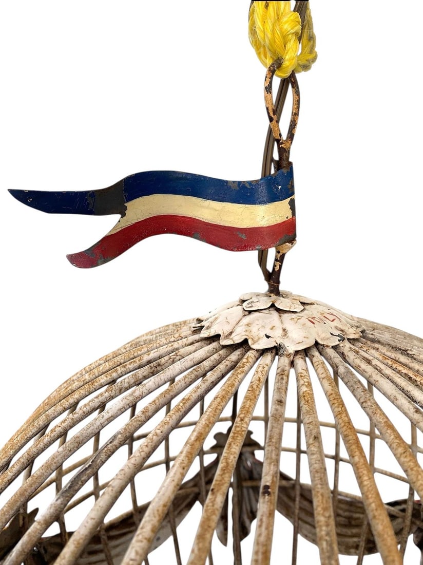 Vintage Mid Century French Tole Hot Air Balloon Chandelier, Circa 1950s - 9