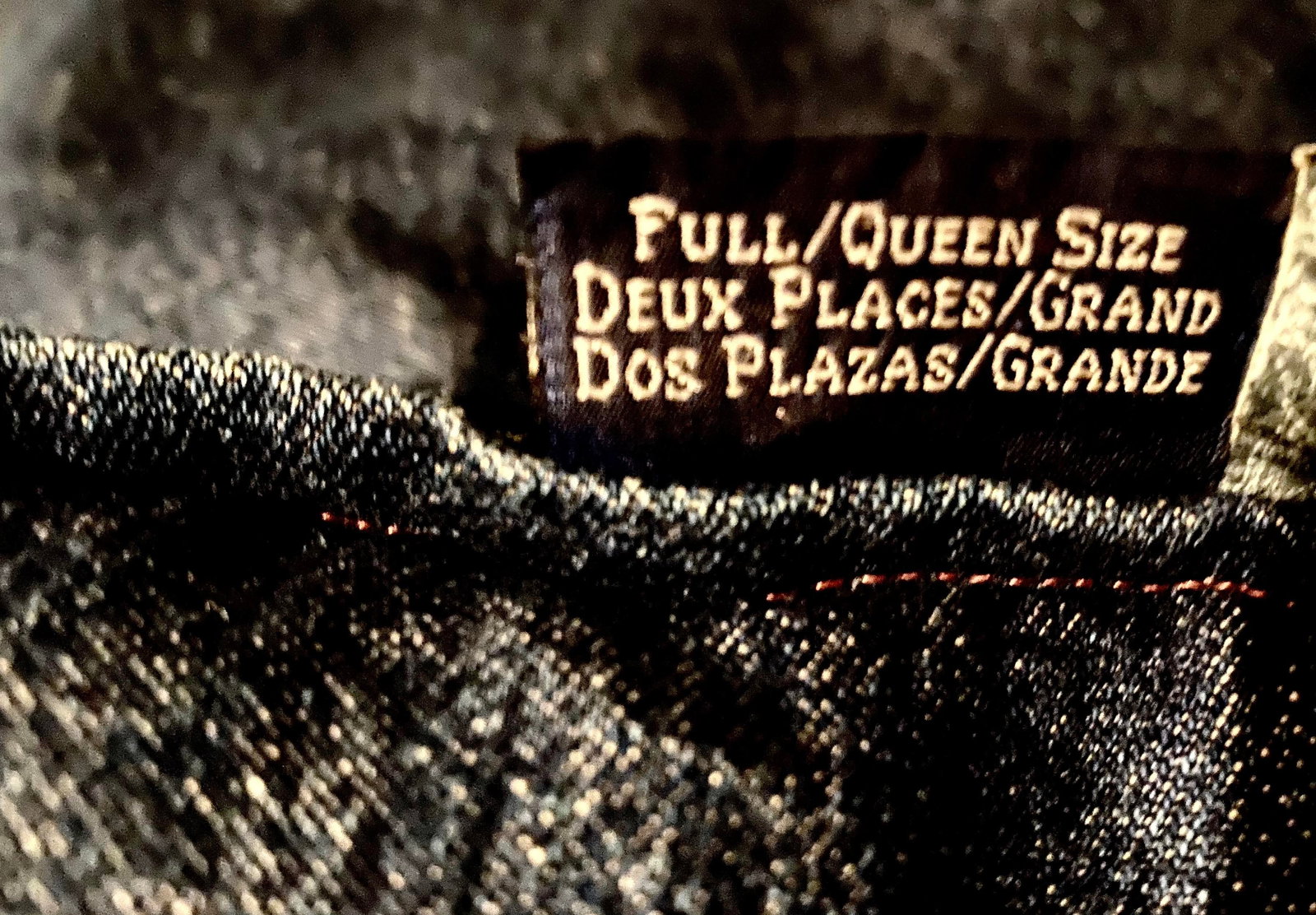 Ralph Lauren Reversible Rare Dark Blue Heavy Denim Queen Comforter Late 20th Century Excellent Condi - 3