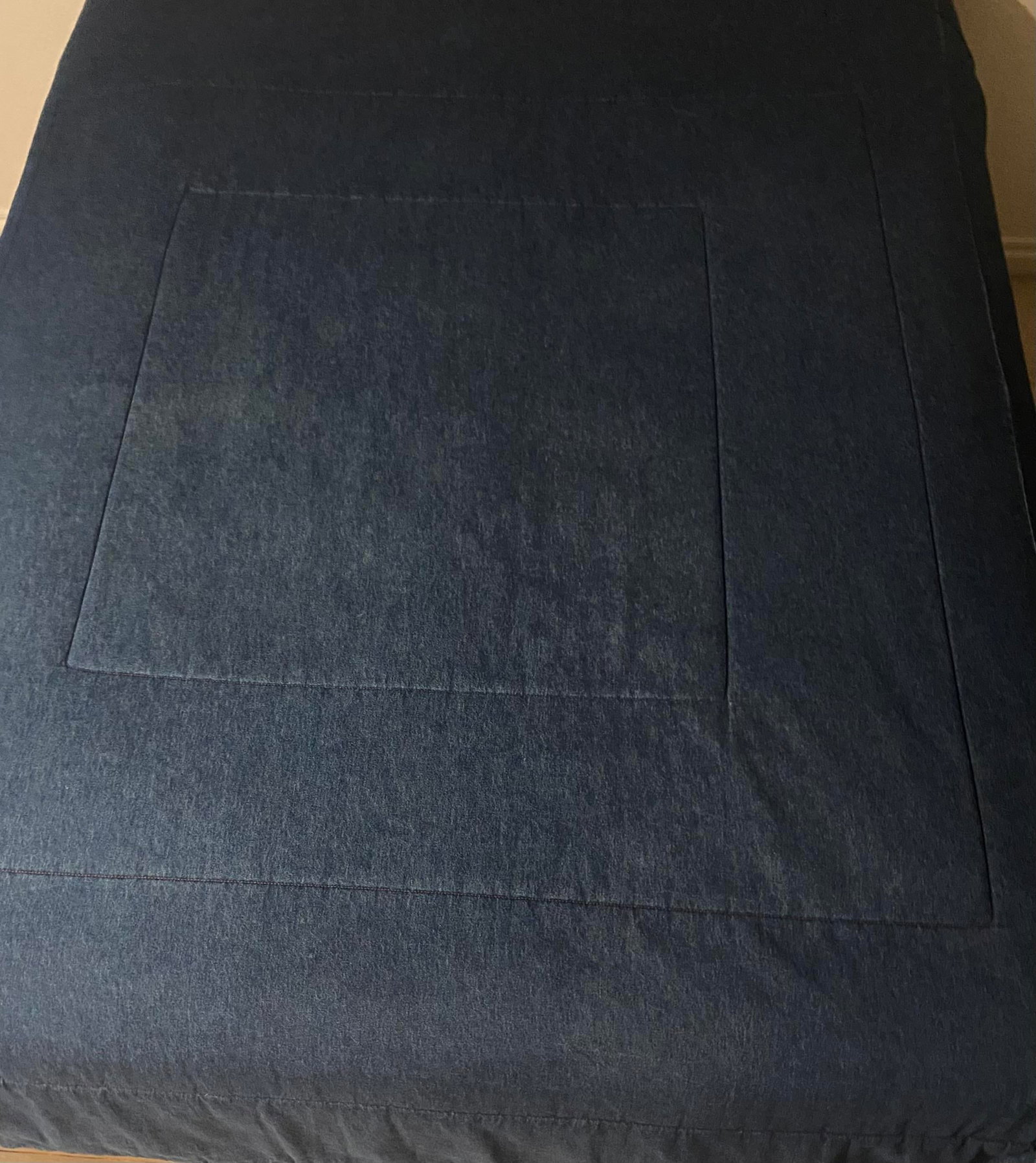 Ralph Lauren Reversible Rare Dark Blue Heavy Denim Queen Comforter Late 20th Century Excellent Condi - 5