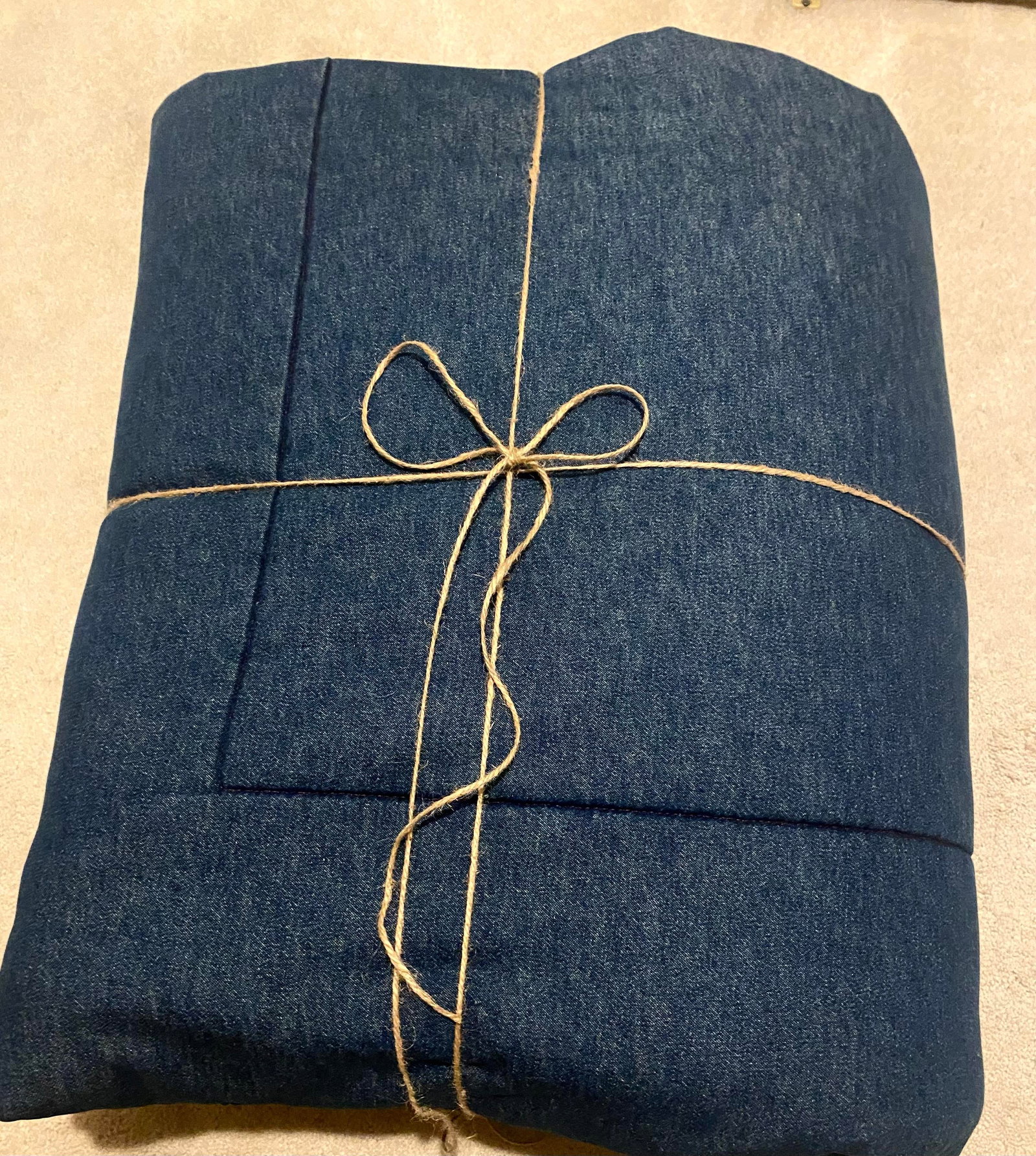Ralph Lauren Reversible Rare Dark Blue Heavy Denim Queen Comforter Late 20th Century Excellent Condi - 6
