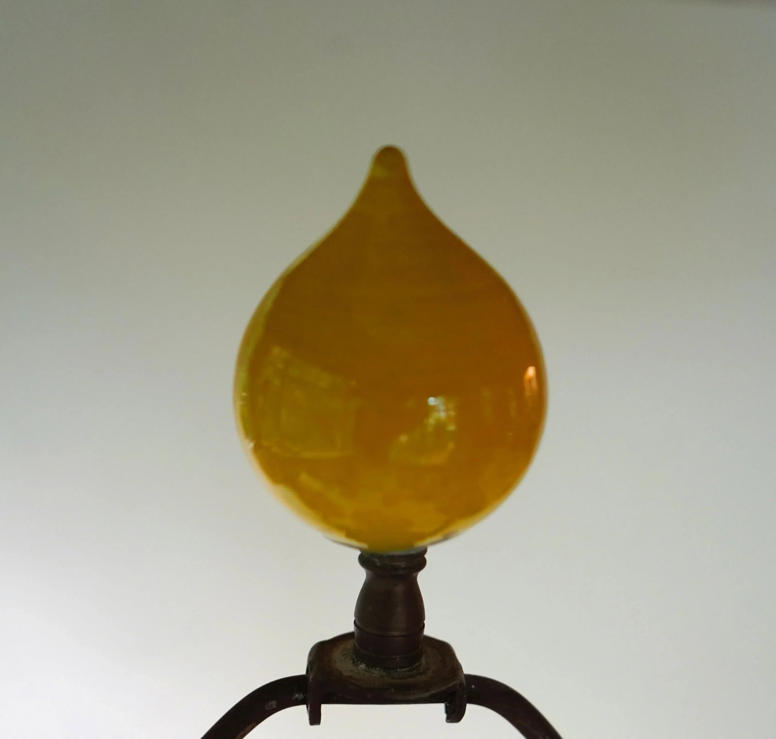 Mid Century Marigold Yellow Ginger Jar Lamps With Matching Finials - a Pair - 7