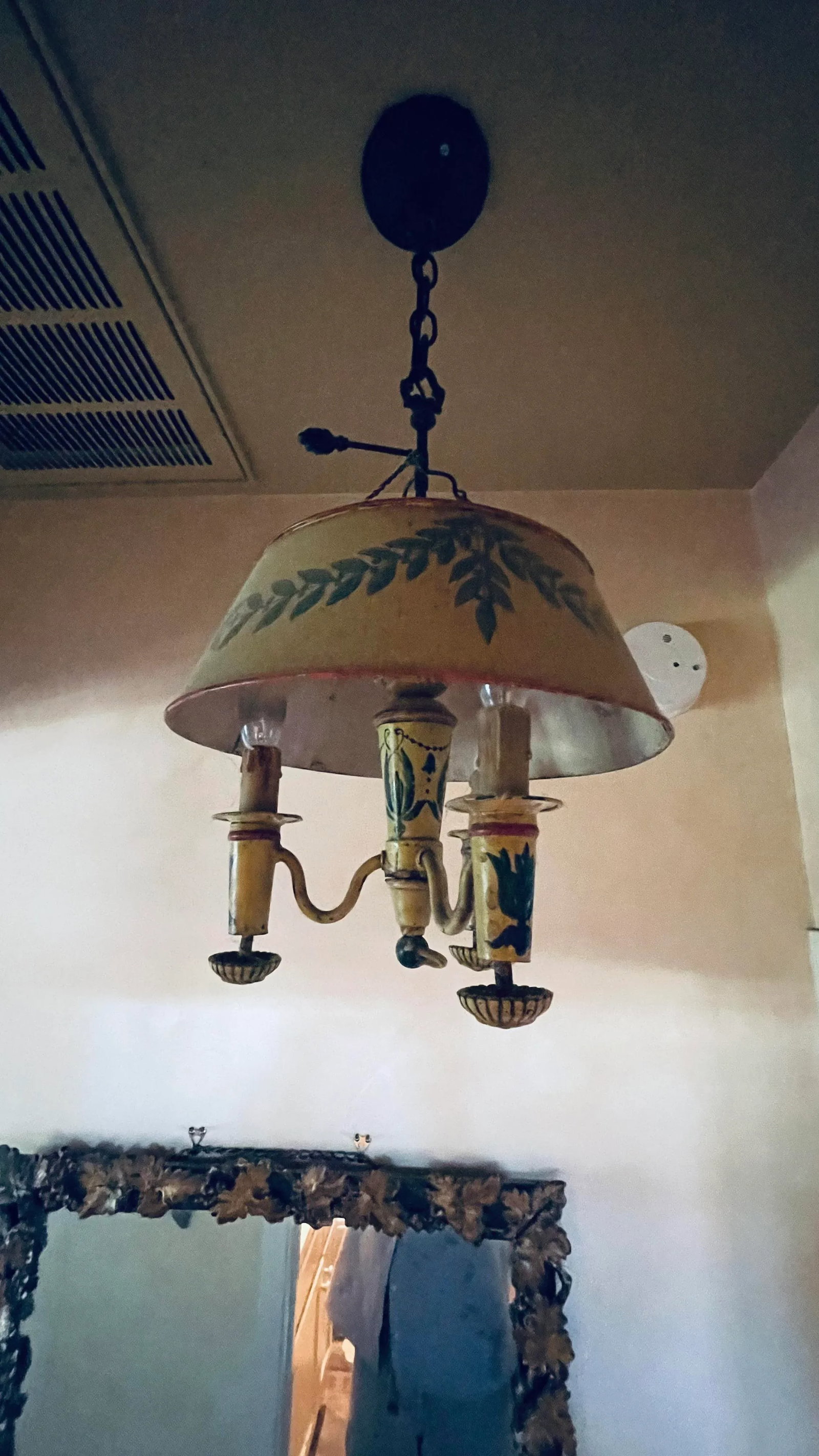 19th Century French Hanging Toile Lamp - 2