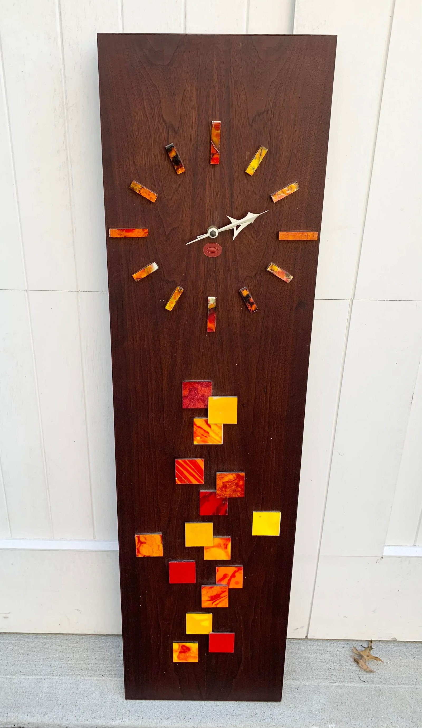Mid Century Walnut and Tile Clock by Harris Strong - 12