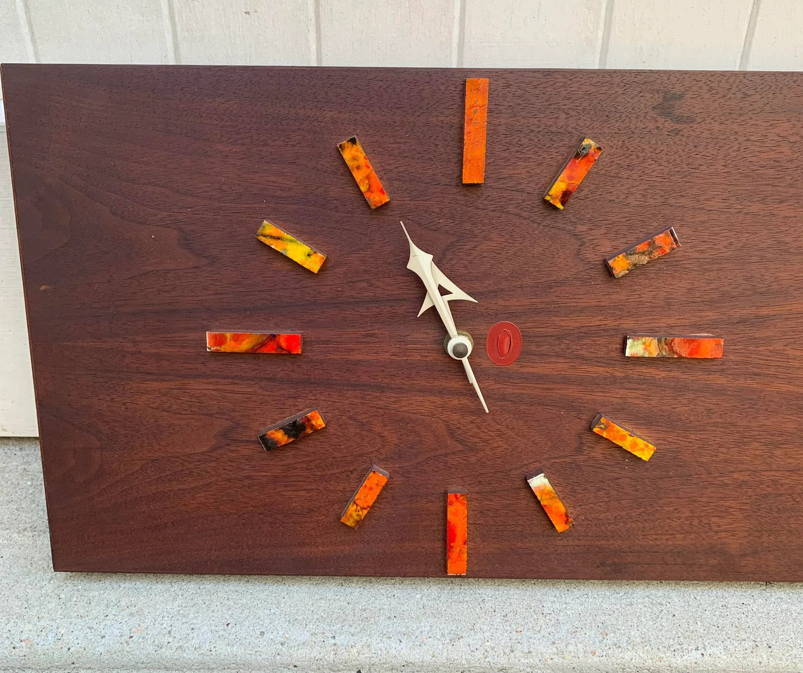 Mid Century Walnut and Tile Clock by Harris Strong - 7