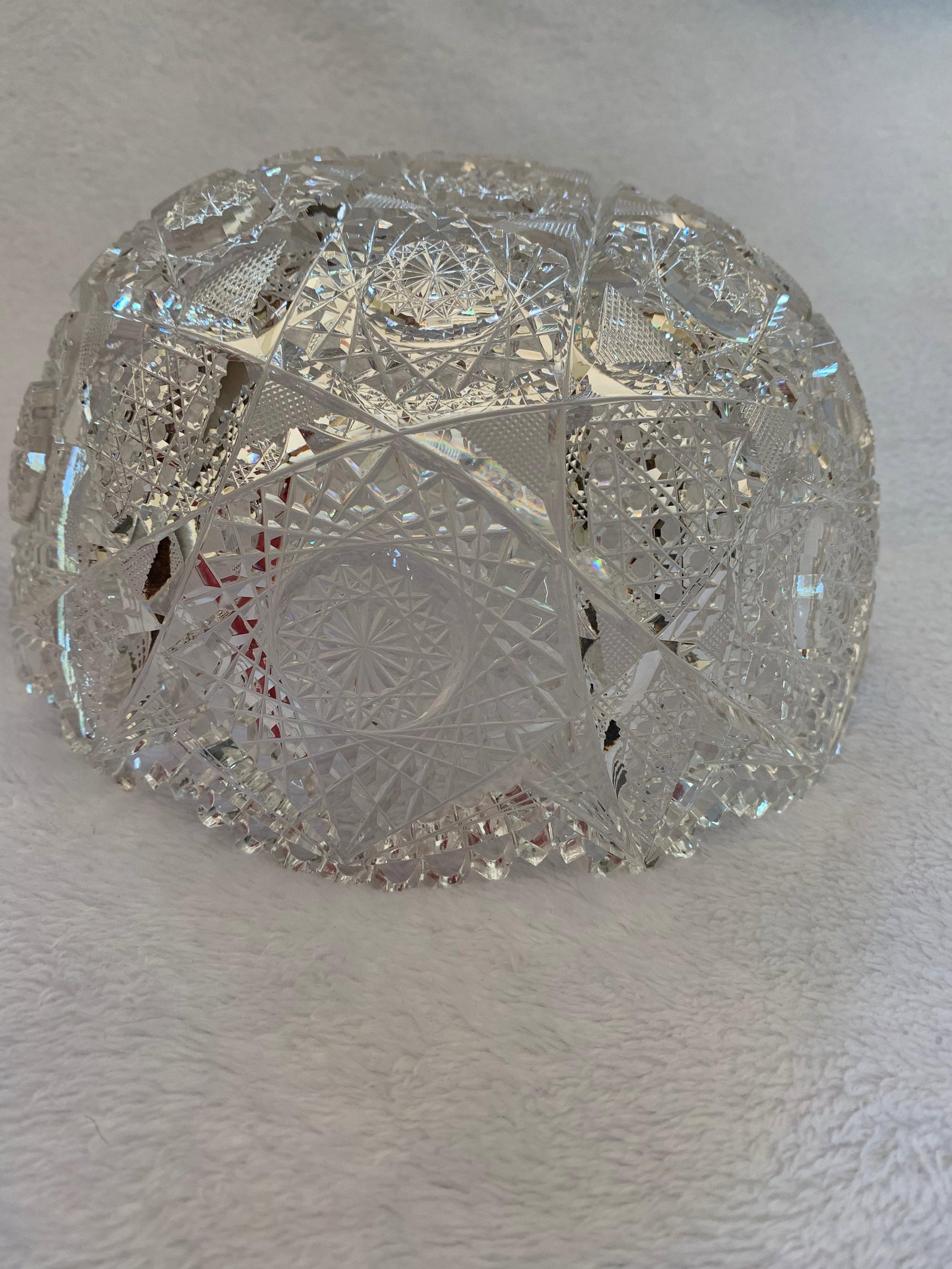 Vintage Mid 20th Century American Brilliant Cut Glass Bowl - 3