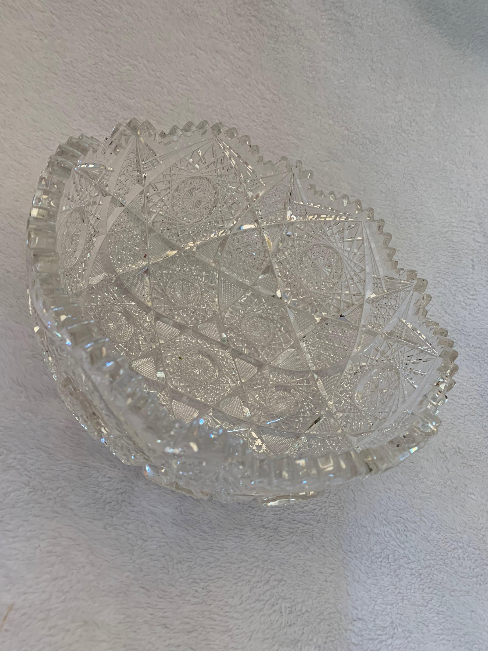 Vintage Mid 20th Century American Brilliant Cut Glass Bowl - 4