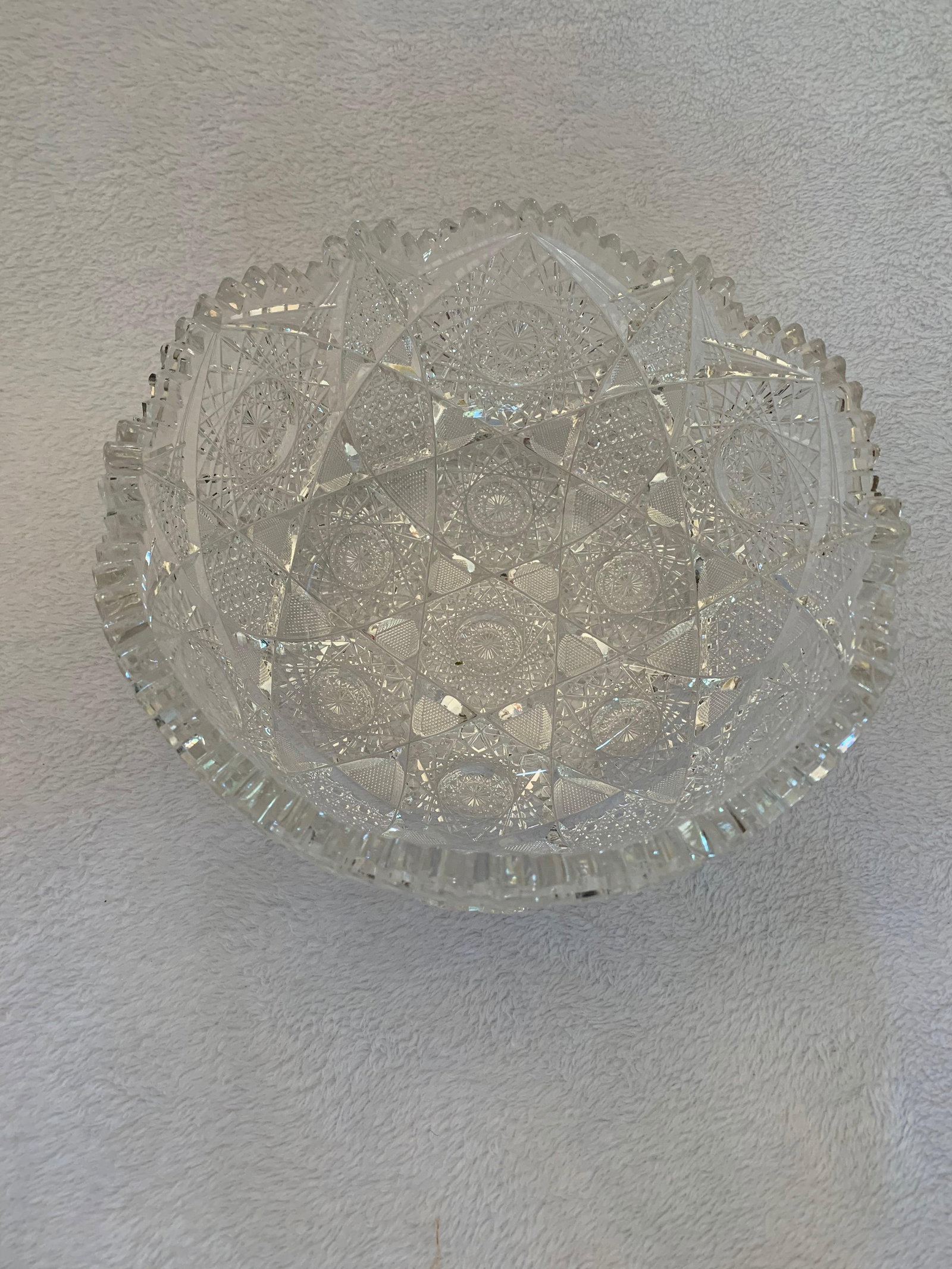Vintage Mid 20th Century American Brilliant Cut Glass Bowl - 6
