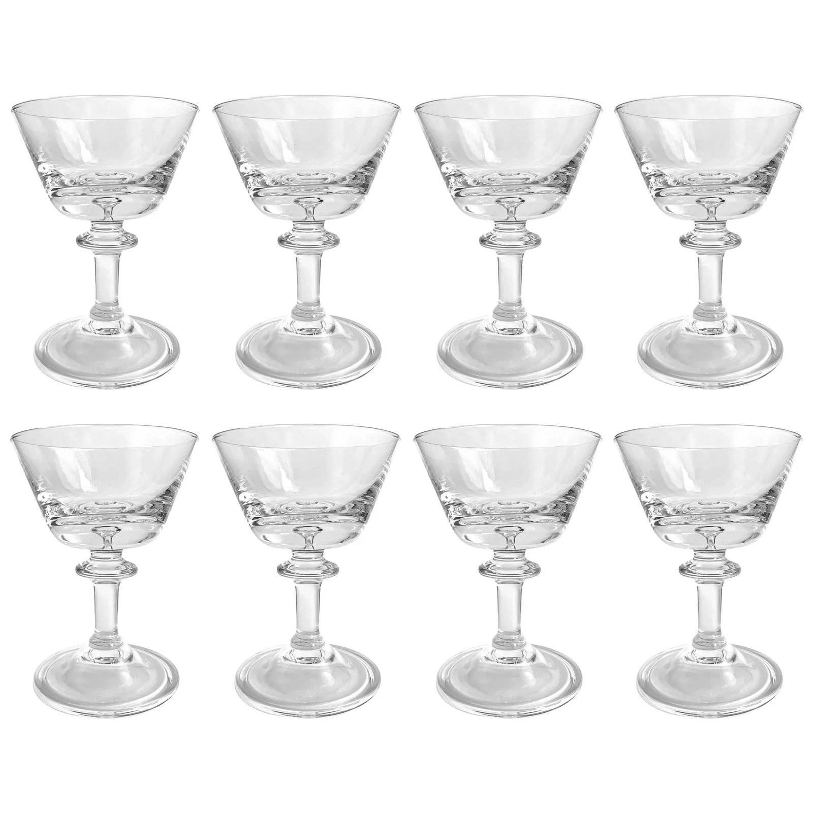 Set of Eight Captured Bubble Champagne Coupes - 10