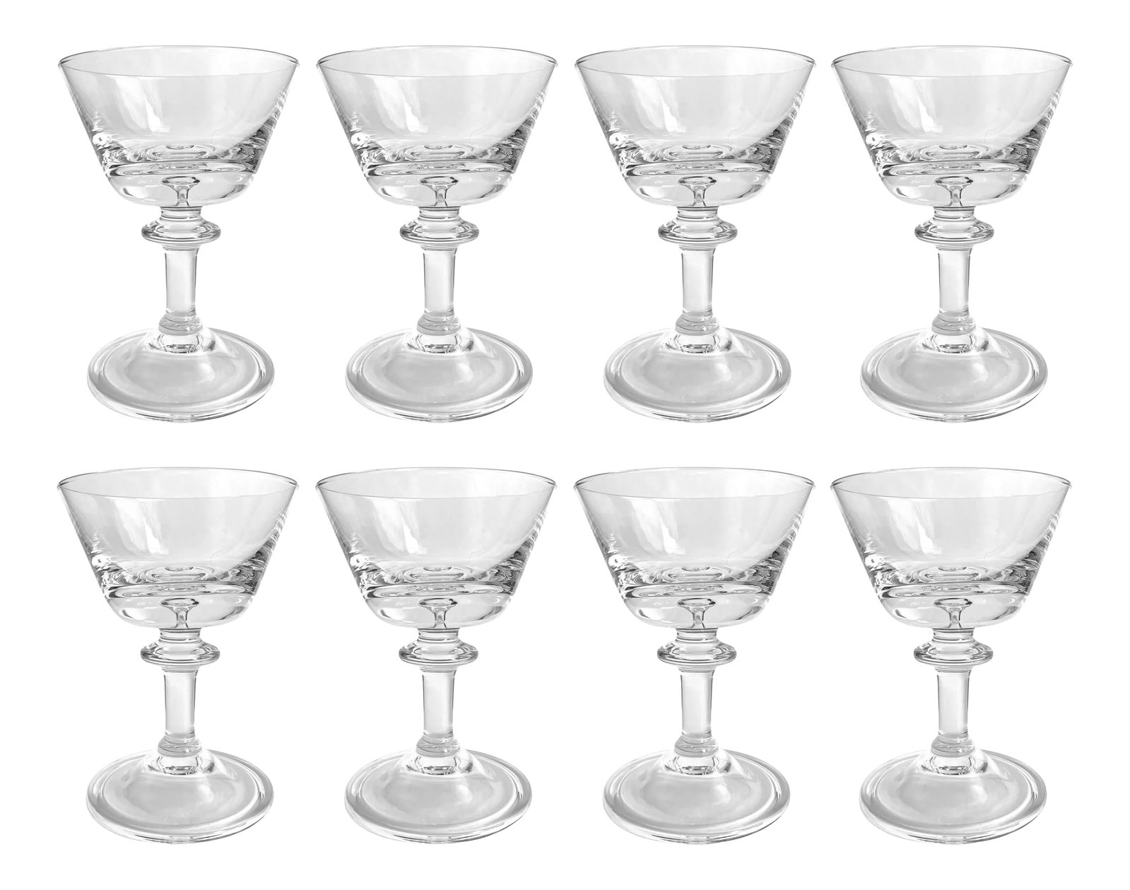 Set of Eight Captured Bubble Champagne Coupes (1 of 10)
