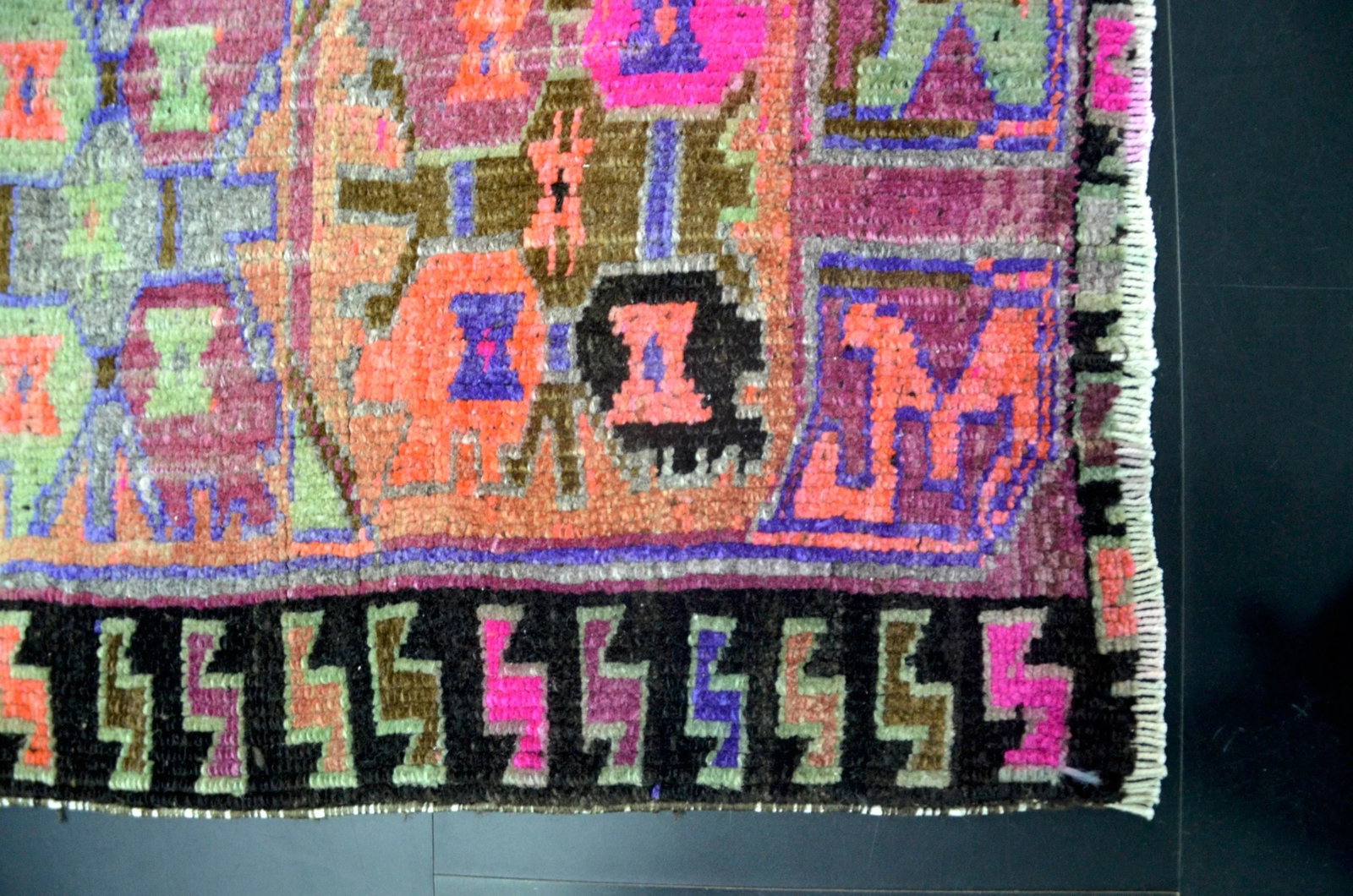 Vintage Multicolor Turkish Small Rug - 3