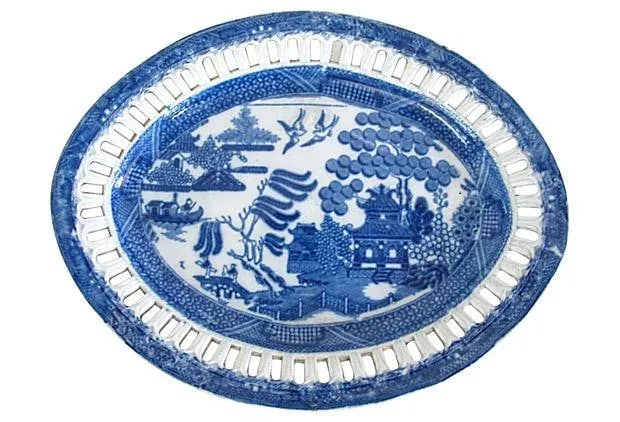 C. 1840 Ribbon-Edge Willow Platter - 3