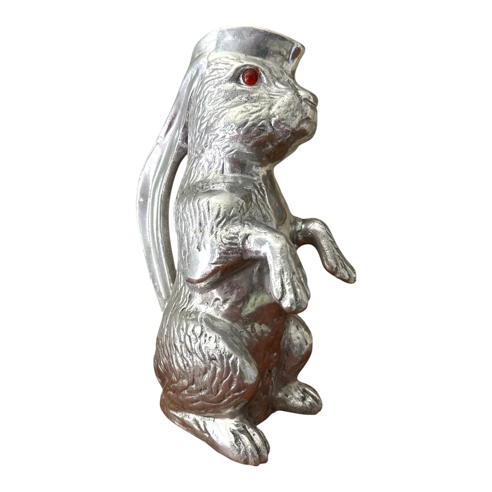 Vintage Arthur Court Cast Aluminum Rabbit Figural Pitcher C. 1970s: An iconic Arthur Court rabbit pitcher, cast in aluminum and dated 1979, representing one of the most recognizable and collectible animal forms produced by Arthur Court during the height of his design 
