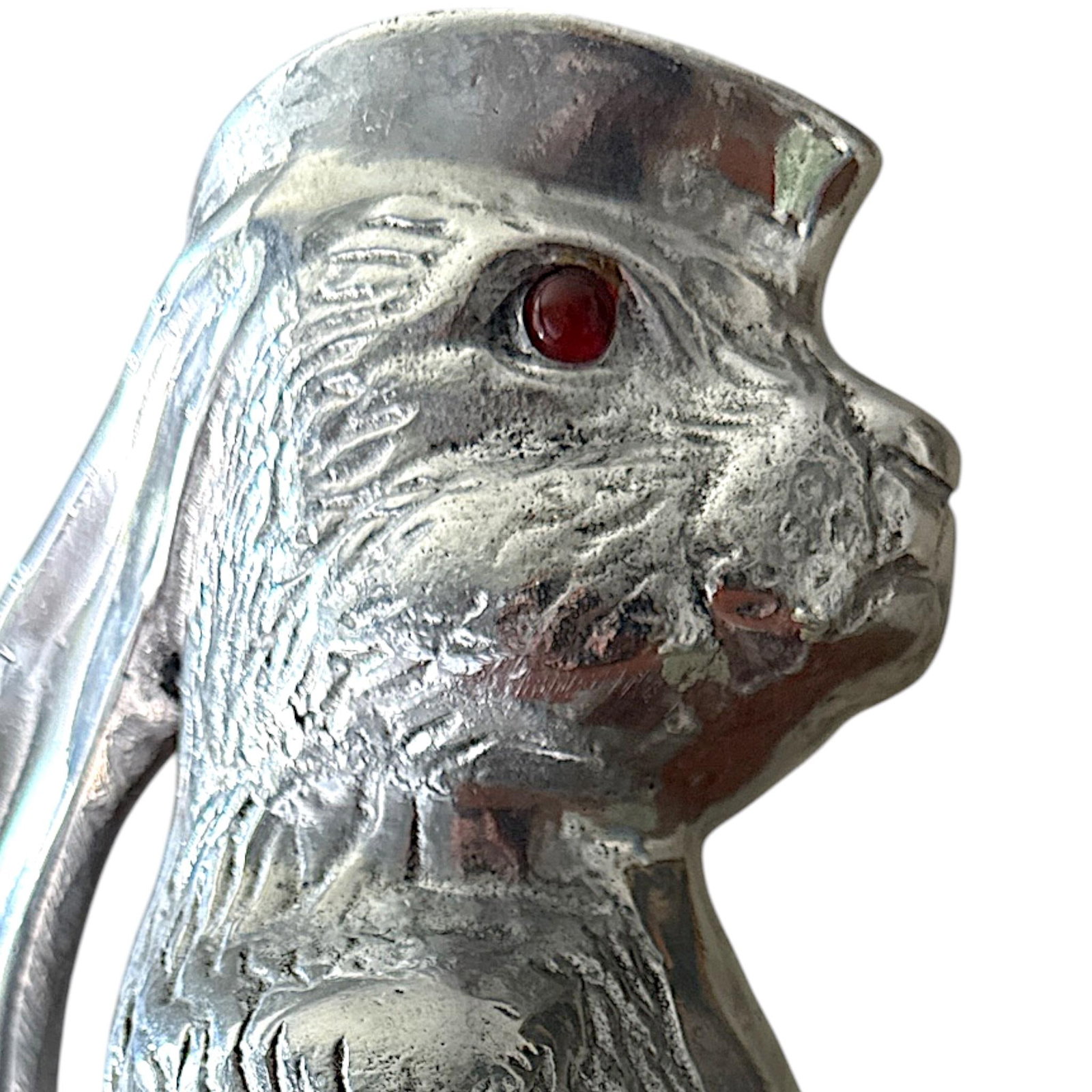 Vintage Arthur Court Cast Aluminum Rabbit Figural Pitcher C. 1970s - 3