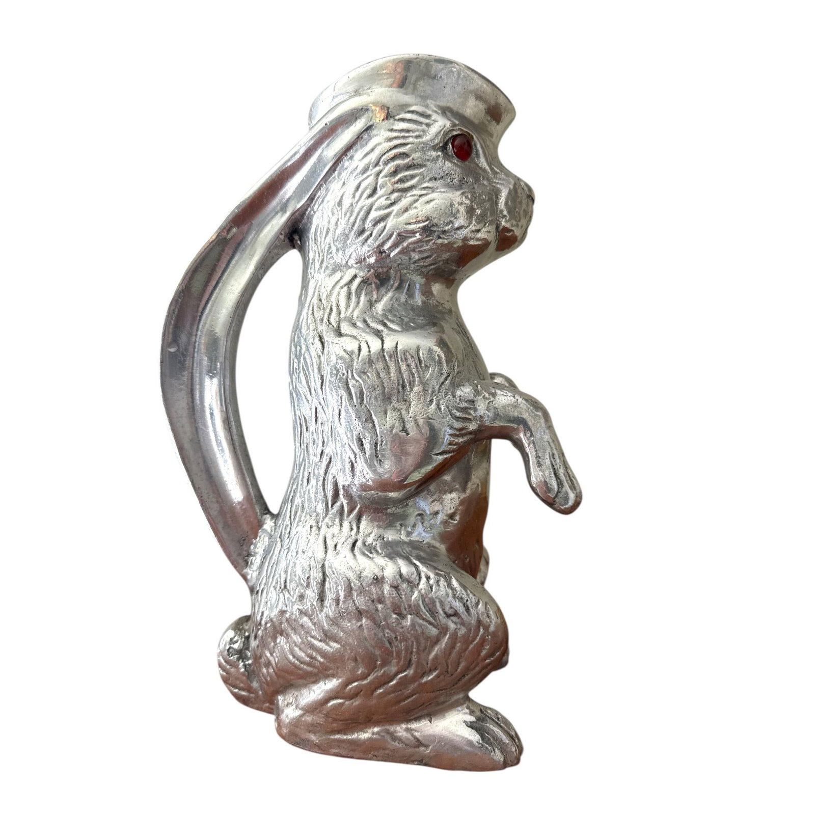 Vintage Arthur Court Cast Aluminum Rabbit Figural Pitcher C. 1970s - 4
