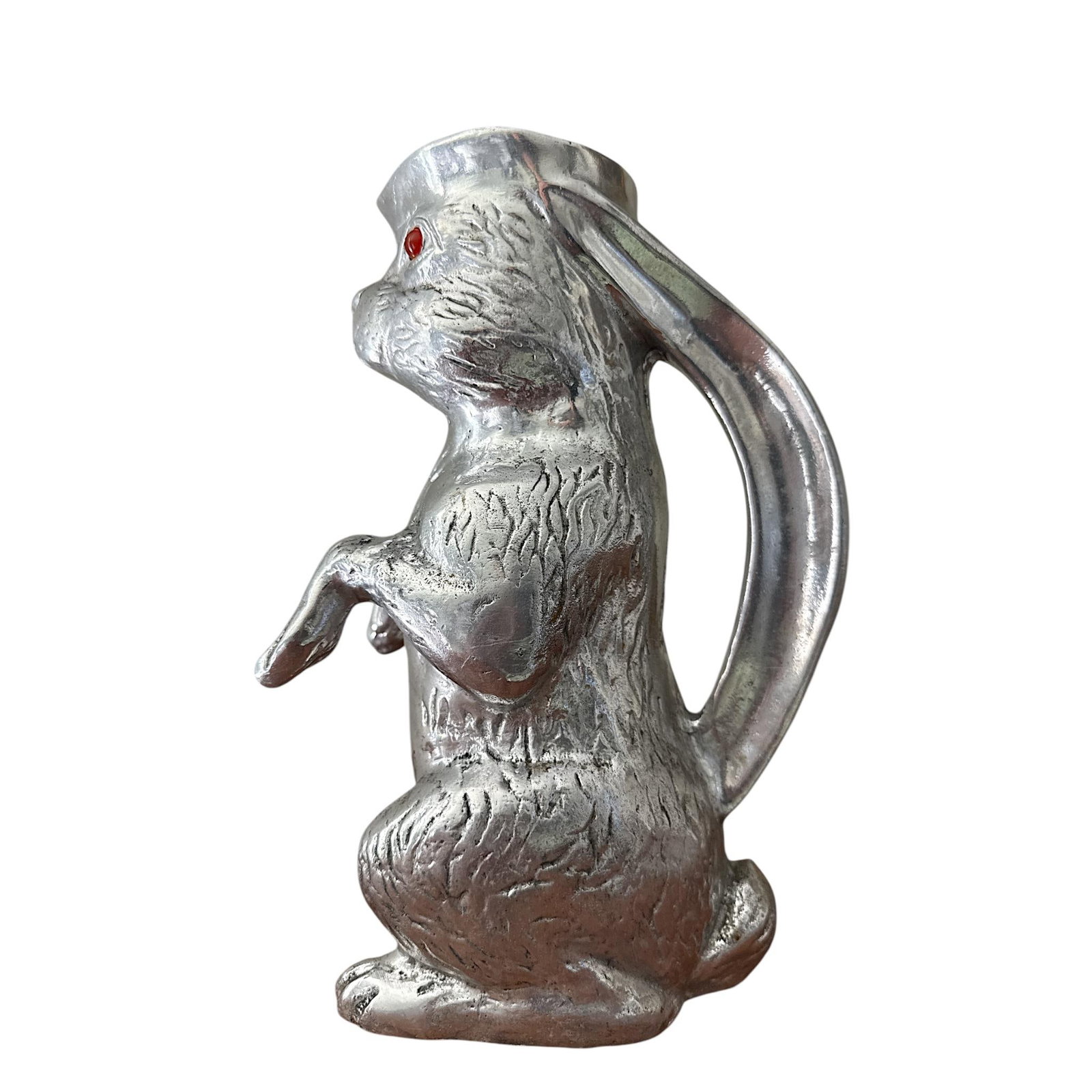 Vintage Arthur Court Cast Aluminum Rabbit Figural Pitcher C. 1970s - 6