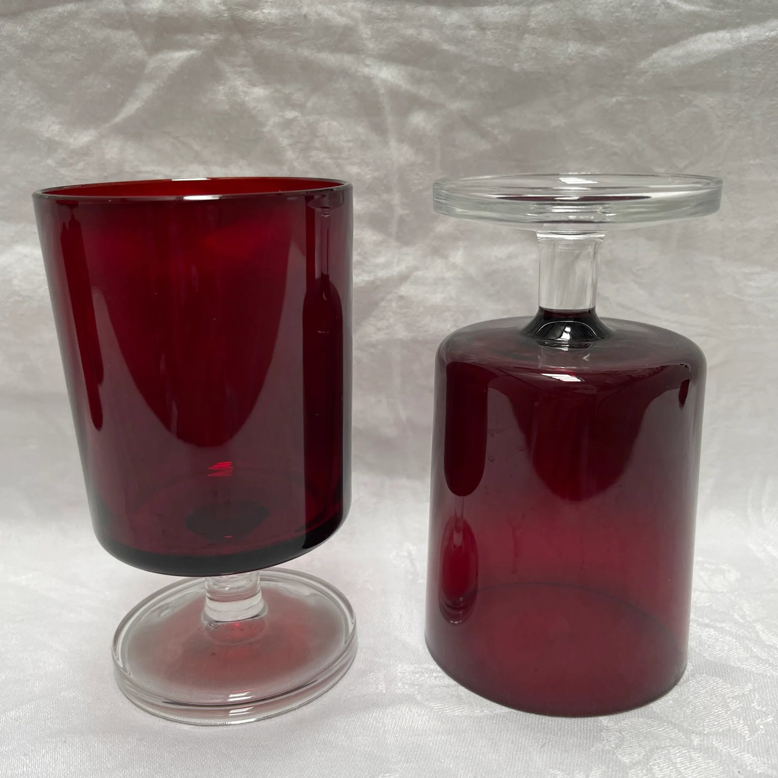 Vintage French Crystal Red Glasses- Set of 12 - 8