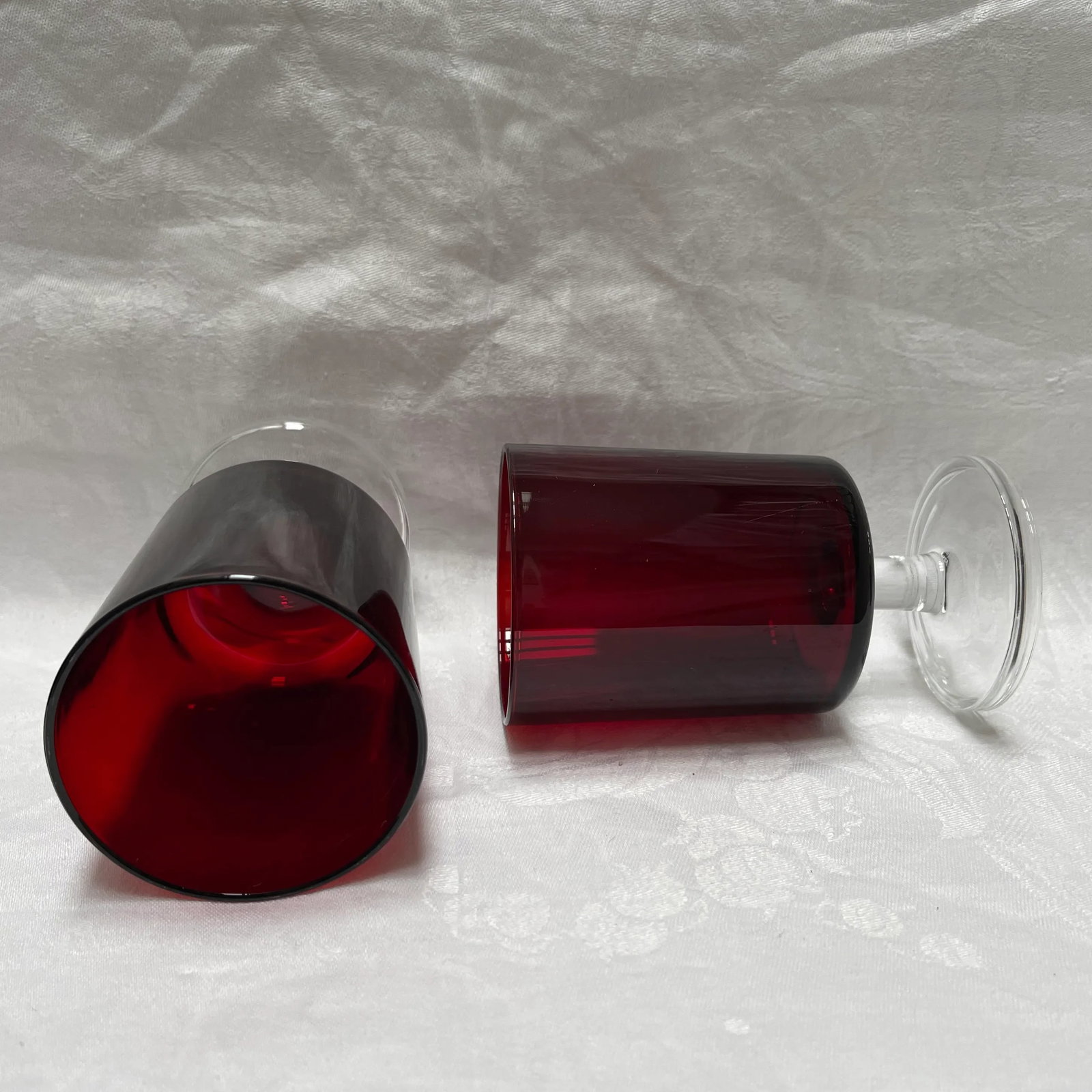 Vintage French Crystal Red Glasses- Set of 12 - 9