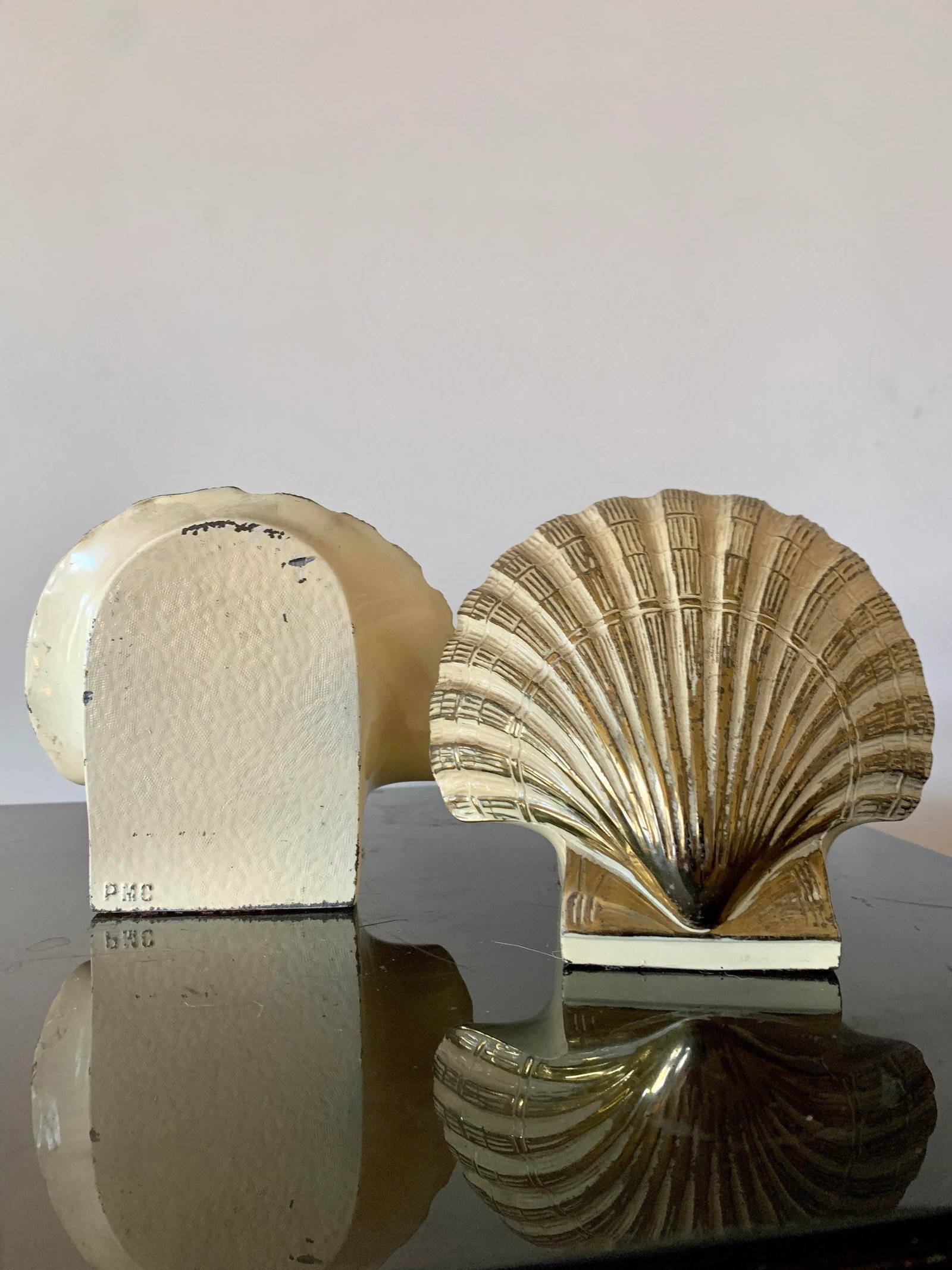 Vintage Pmc Shell Bookends - a Pair - 2