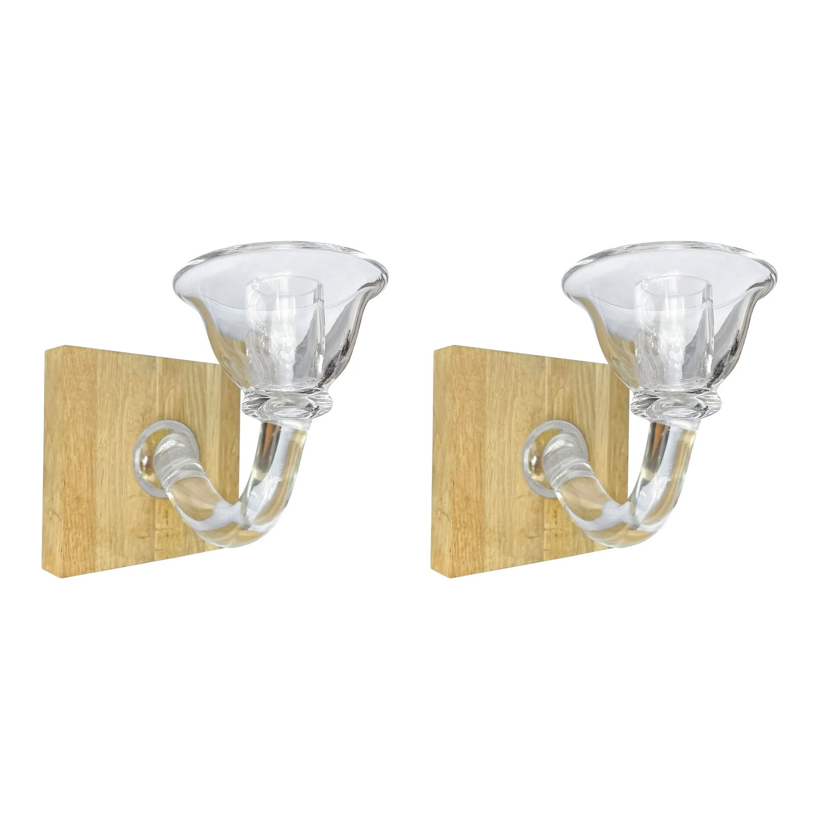 Pair of Handblown Glass Candle Sconces - 13