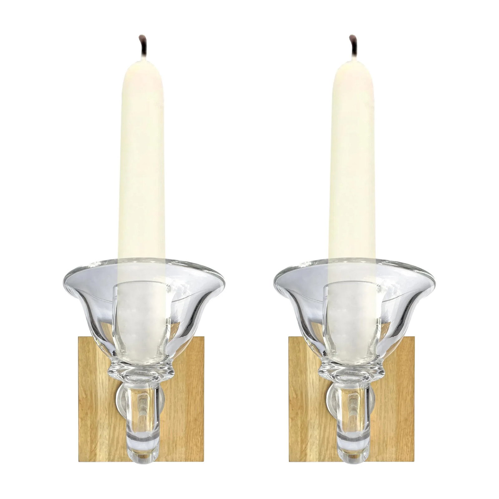 Pair of Handblown Glass Candle Sconces - 3