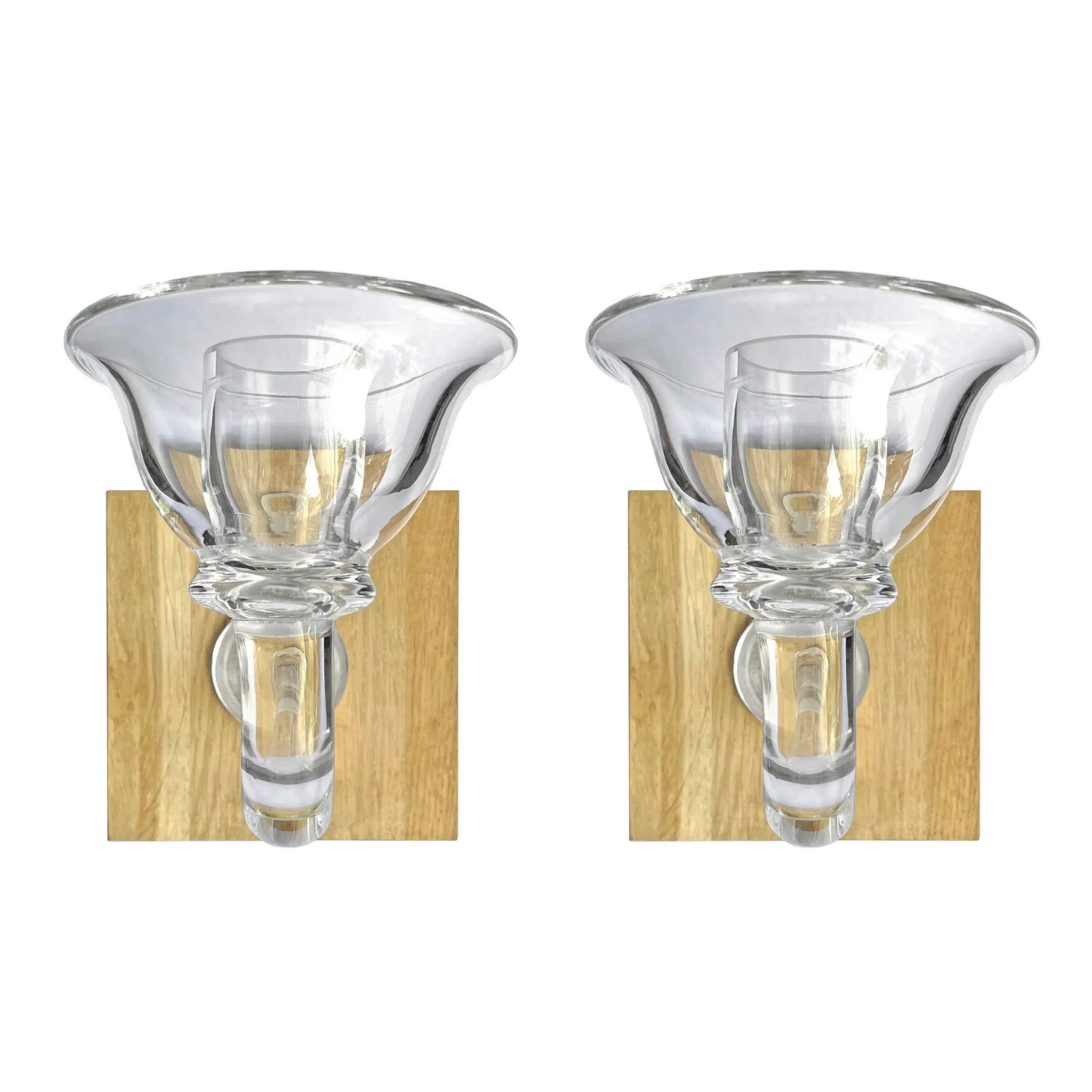 Pair of Handblown Glass Candle Sconces - 4