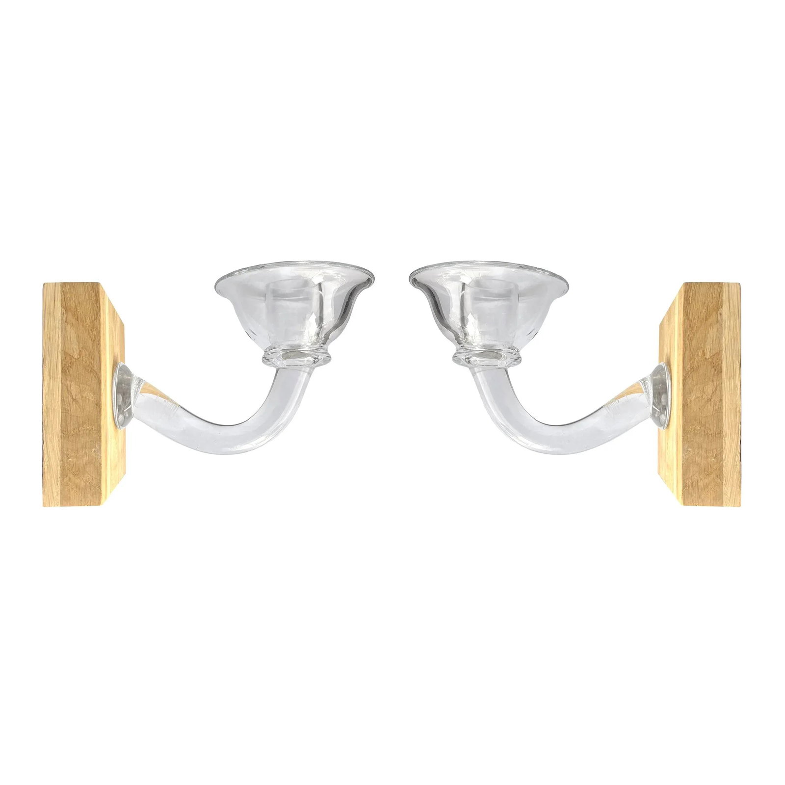 Pair of Handblown Glass Candle Sconces - 5