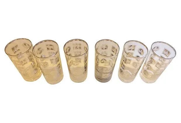 Mid-Century Silver Motif Glasses - Set of 6 - 2