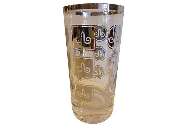 Mid-Century Silver Motif Glasses - Set of 6 - 3