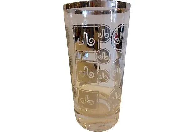 Mid-Century Silver Motif Glasses - Set of 6 - 4