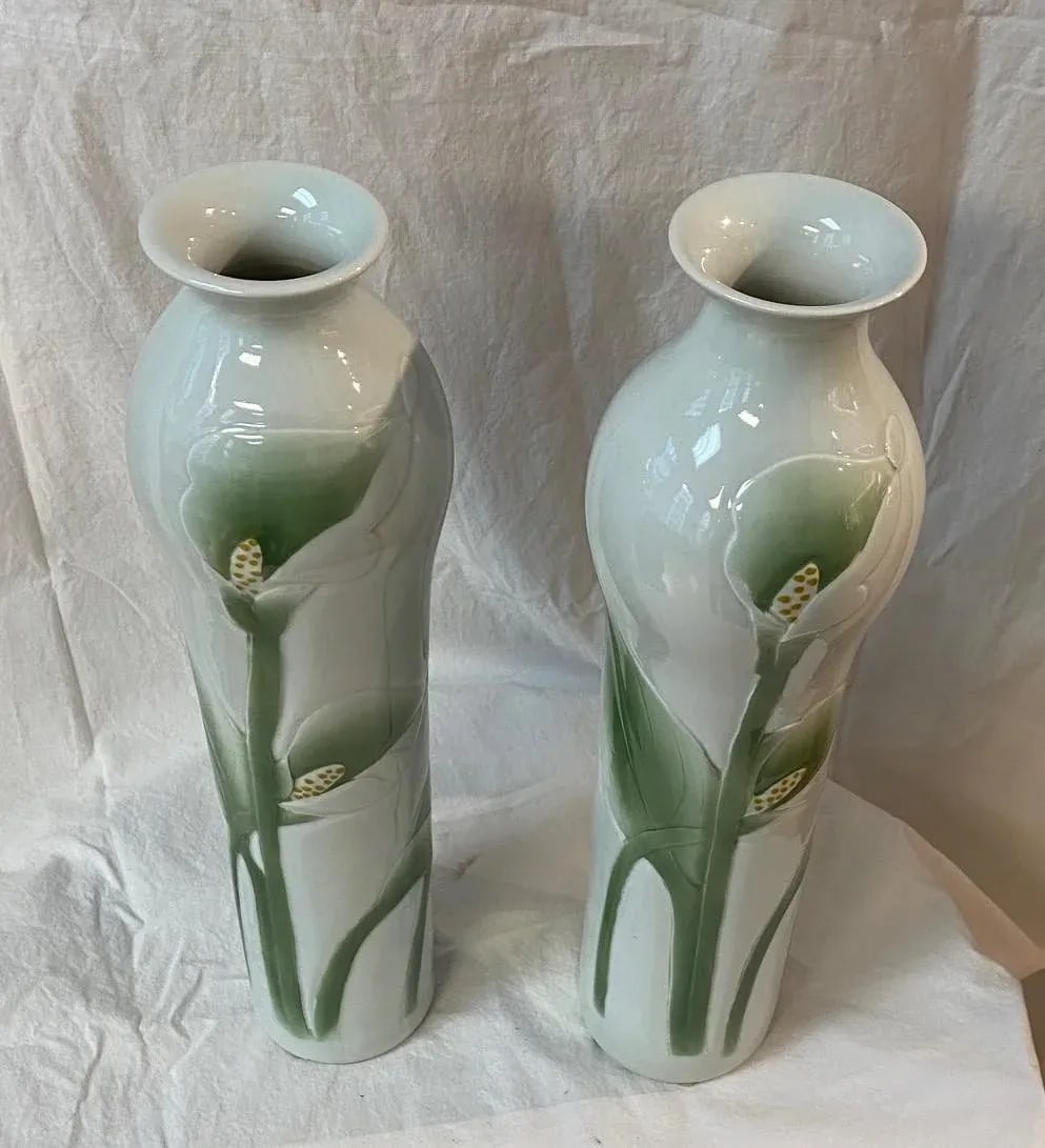 Maitland Smith Set of 2 Hand Painted Vintage Vases - 3