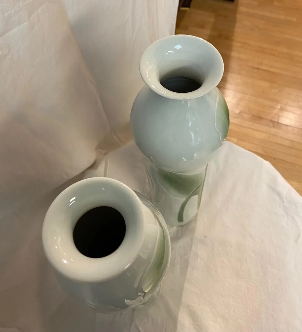 Maitland Smith Set of 2 Hand Painted Vintage Vases - 5